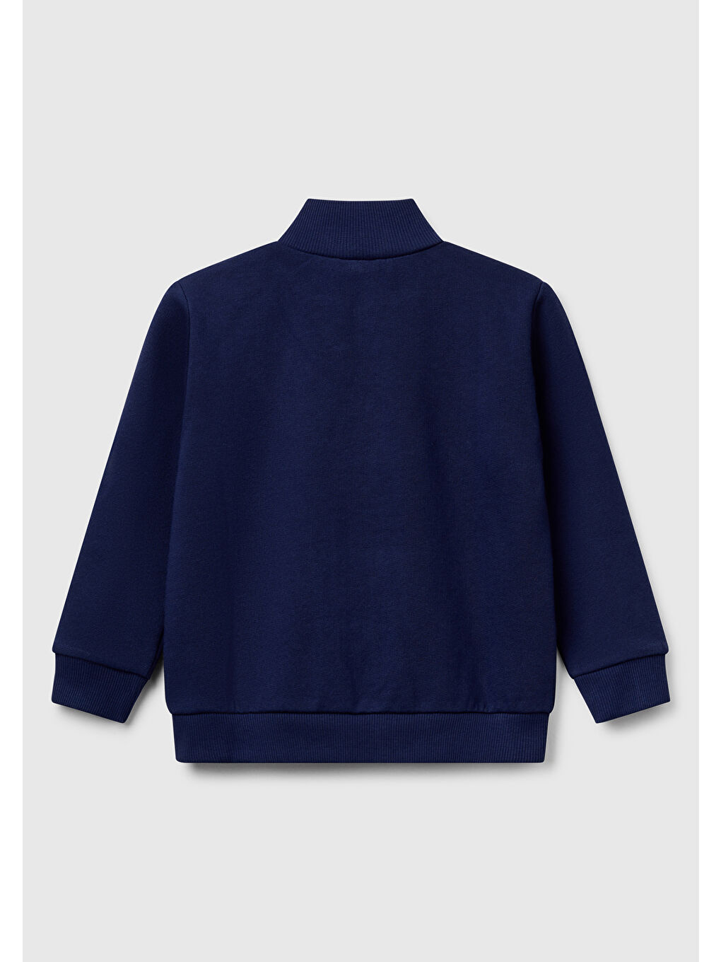 Erkek Çocuk Lacivert Benetton Logo İşlemeli Fermuarlı Sweatshirt-1