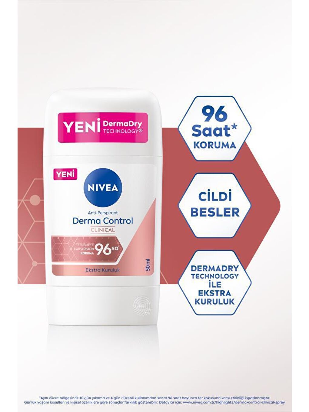 NIVEA Kadın Stick Roll-On  Derma Control Clinical 50ml, C Vitamini ile Koltuk Altı Kararma Karşıtı - 1