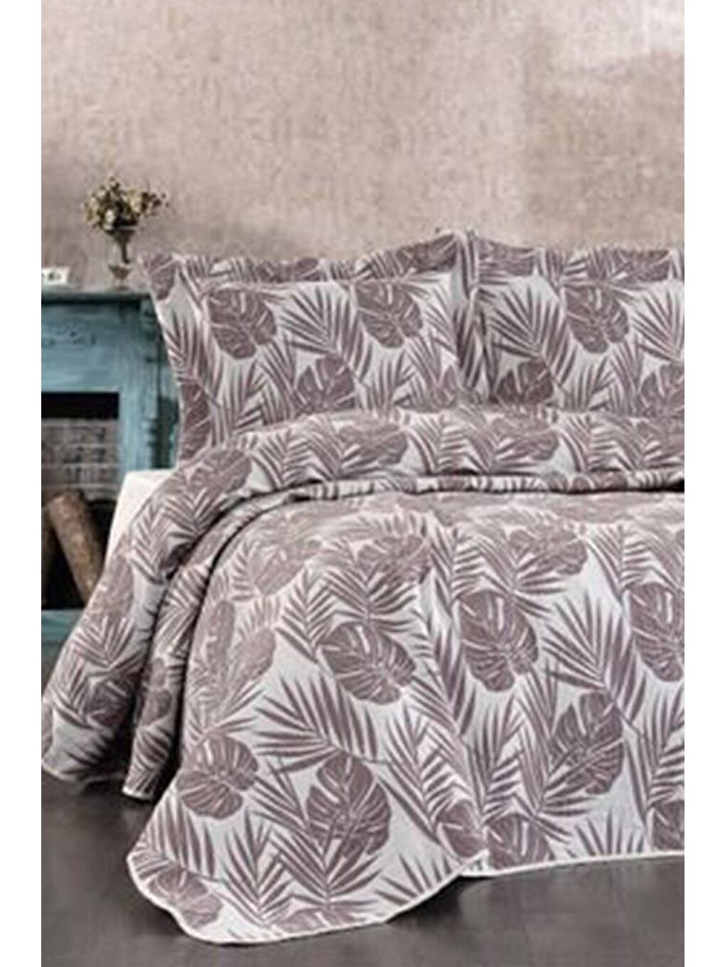 Çeyizdiyarı Lora 3 Parça Pike Takımı Mürdüm