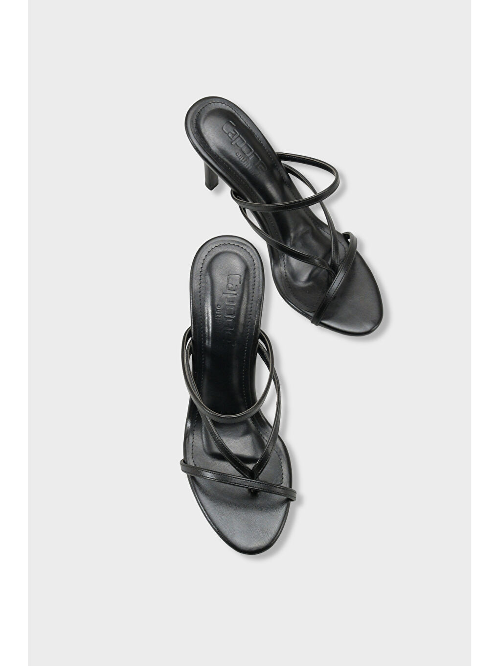 Siyah Vinnie Yuvarlak Burunlu Orta Topuklu Parmak Arası Kadın Terlik-6