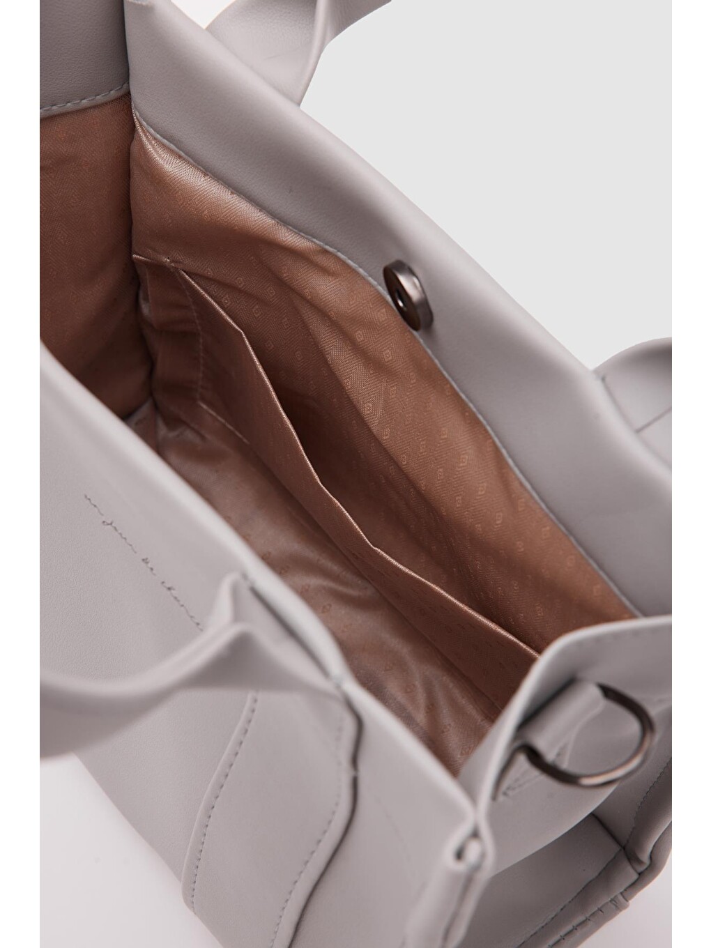 Bonnie Deri Tote Bag Gri-3