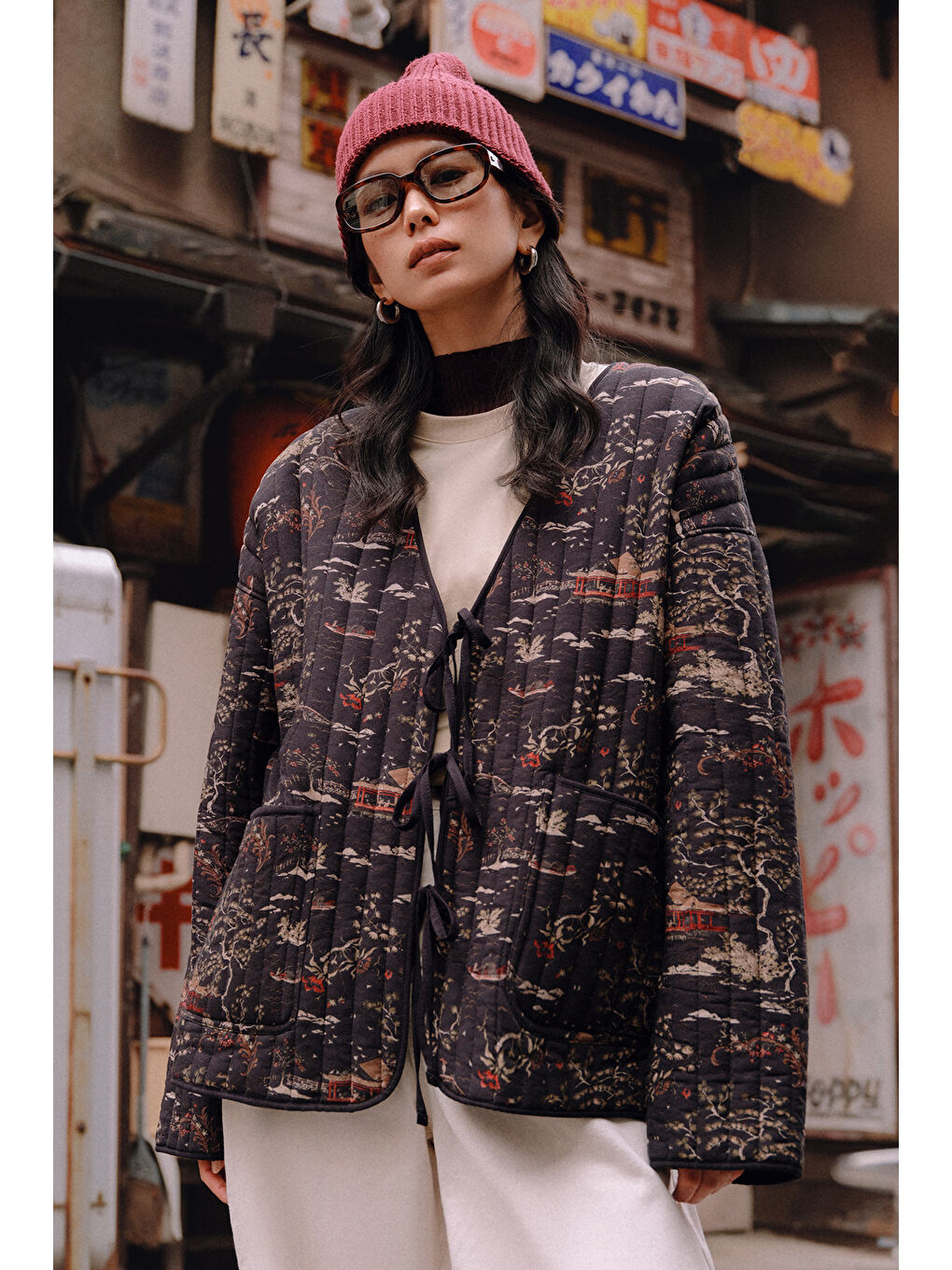 Karışık Desenli Kapitone Mont Osaka