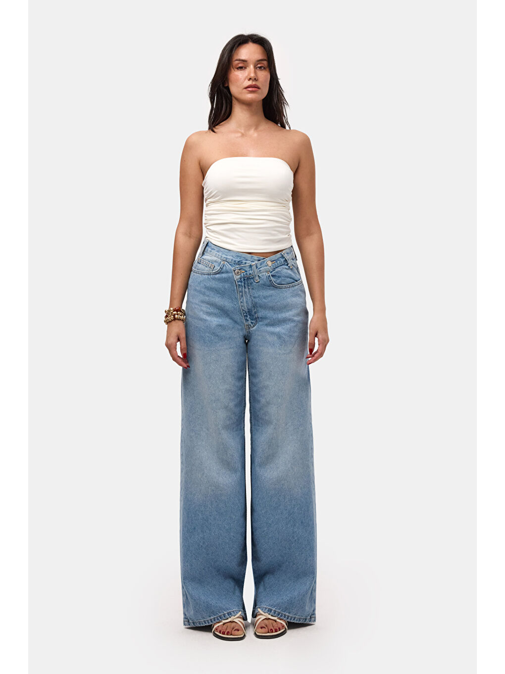 Mavi Kadın Jean Rengi 2s6-3 Palazzo Baggy Fit Kemer Detaylı Tasarım Denim Jean-1