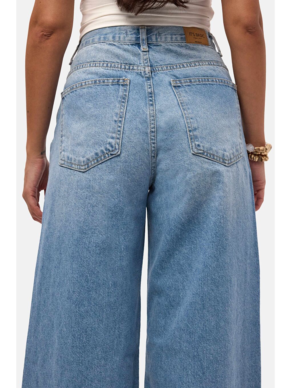 Mavi Kadın Jean Rengi 2s6-3 Palazzo Baggy Fit Kemer Detaylı Tasarım Denim Jean-2