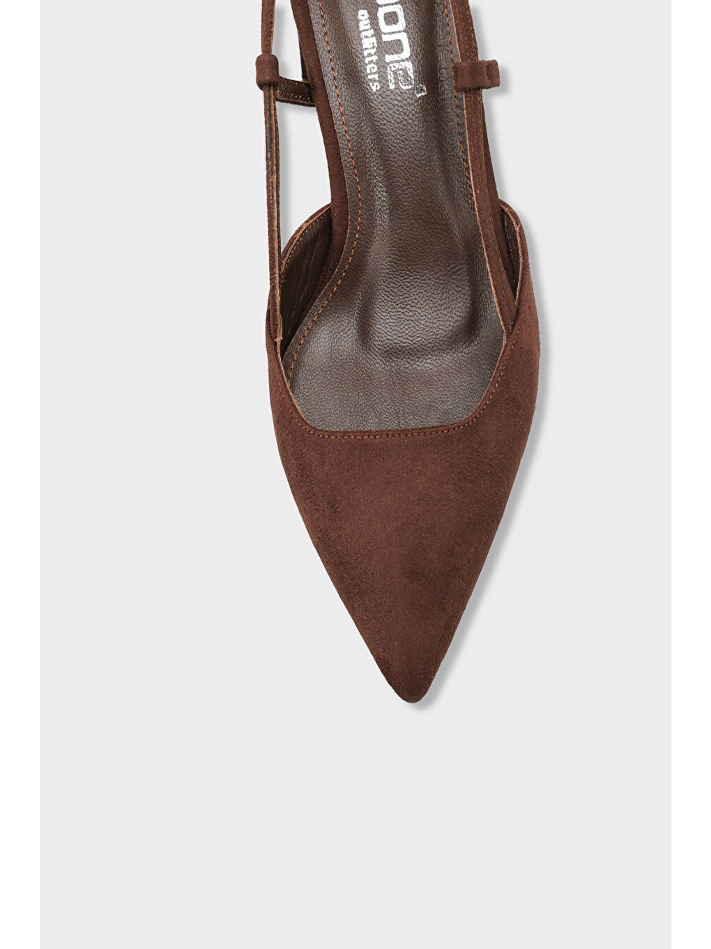 Kahverengi Phelia Hakiki Deri Astarlı Sivri Burunlu Orta Kalın Topuklu Arkası Açık Kadın Ayakkabı-2