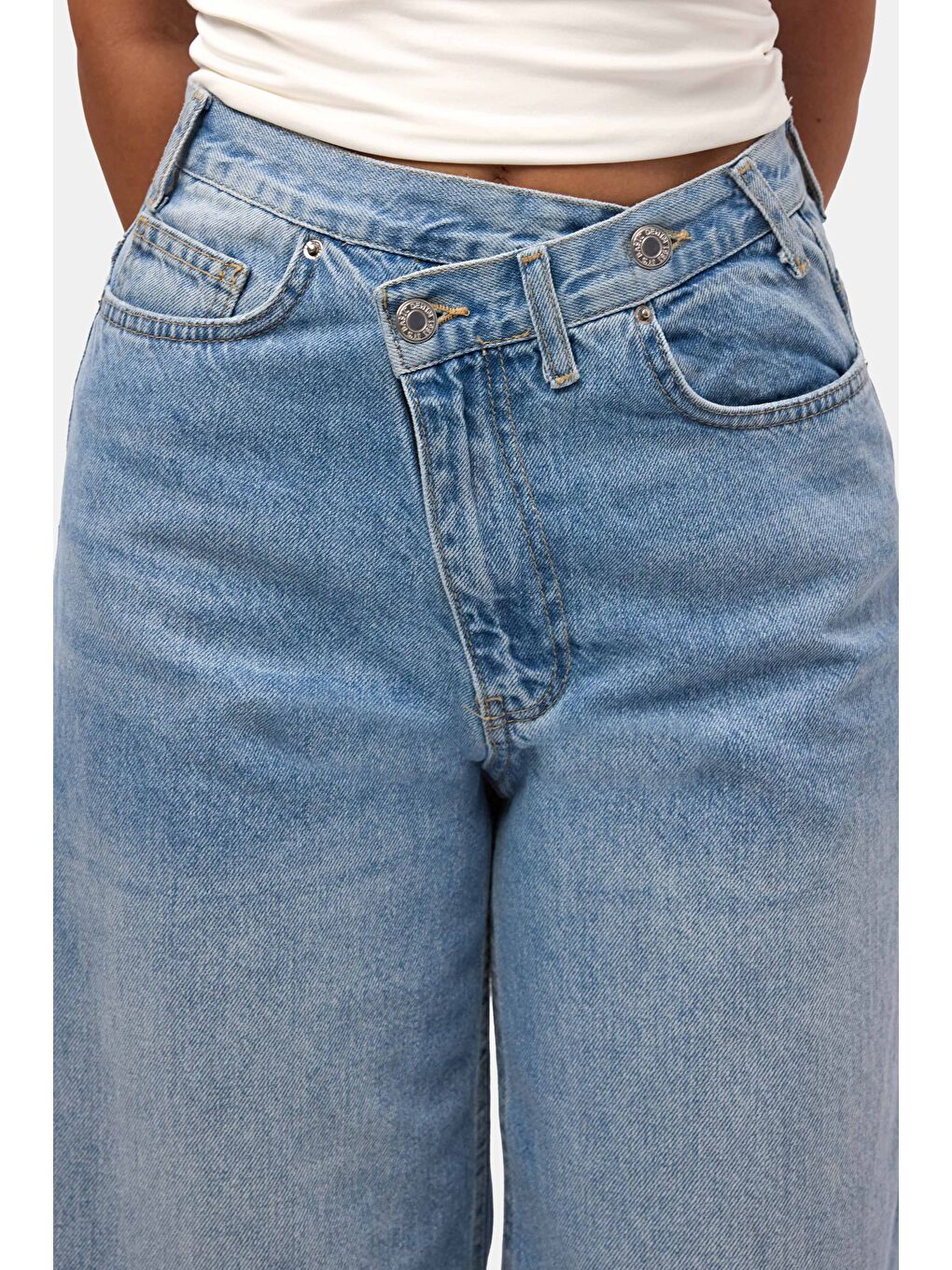 Mavi Kadın Jean Rengi 2s6-3 Palazzo Baggy Fit Kemer Detaylı Tasarım Denim Jean-3