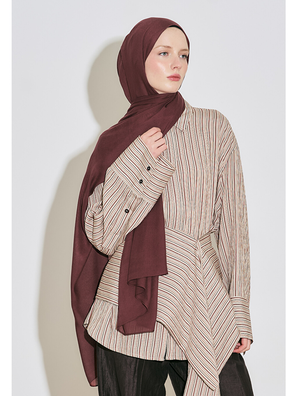 Kırmızı Soft Viskon Şal Marsala