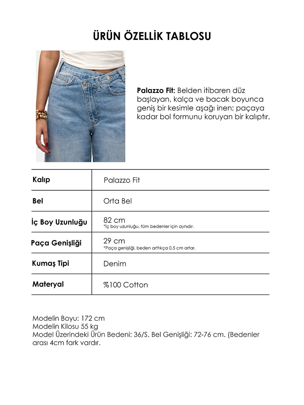 Mavi Kadın Jean Rengi 2s6-3 Palazzo Baggy Fit Kemer Detaylı Tasarım Denim Jean-5
