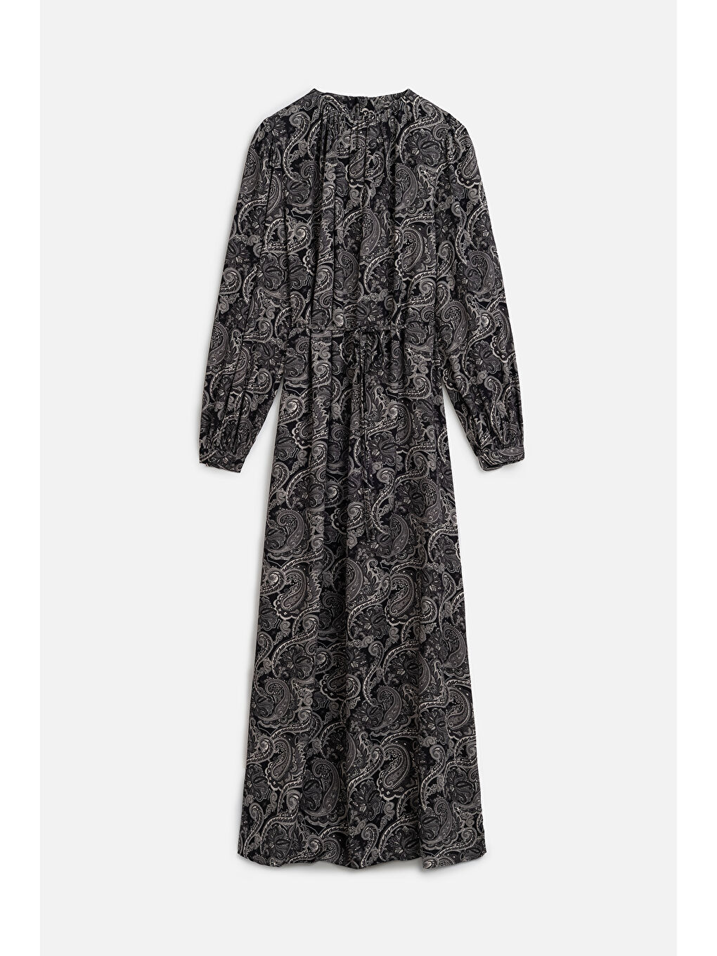 Siyah Desenli Viskon Elbise Dark Vıntage-1