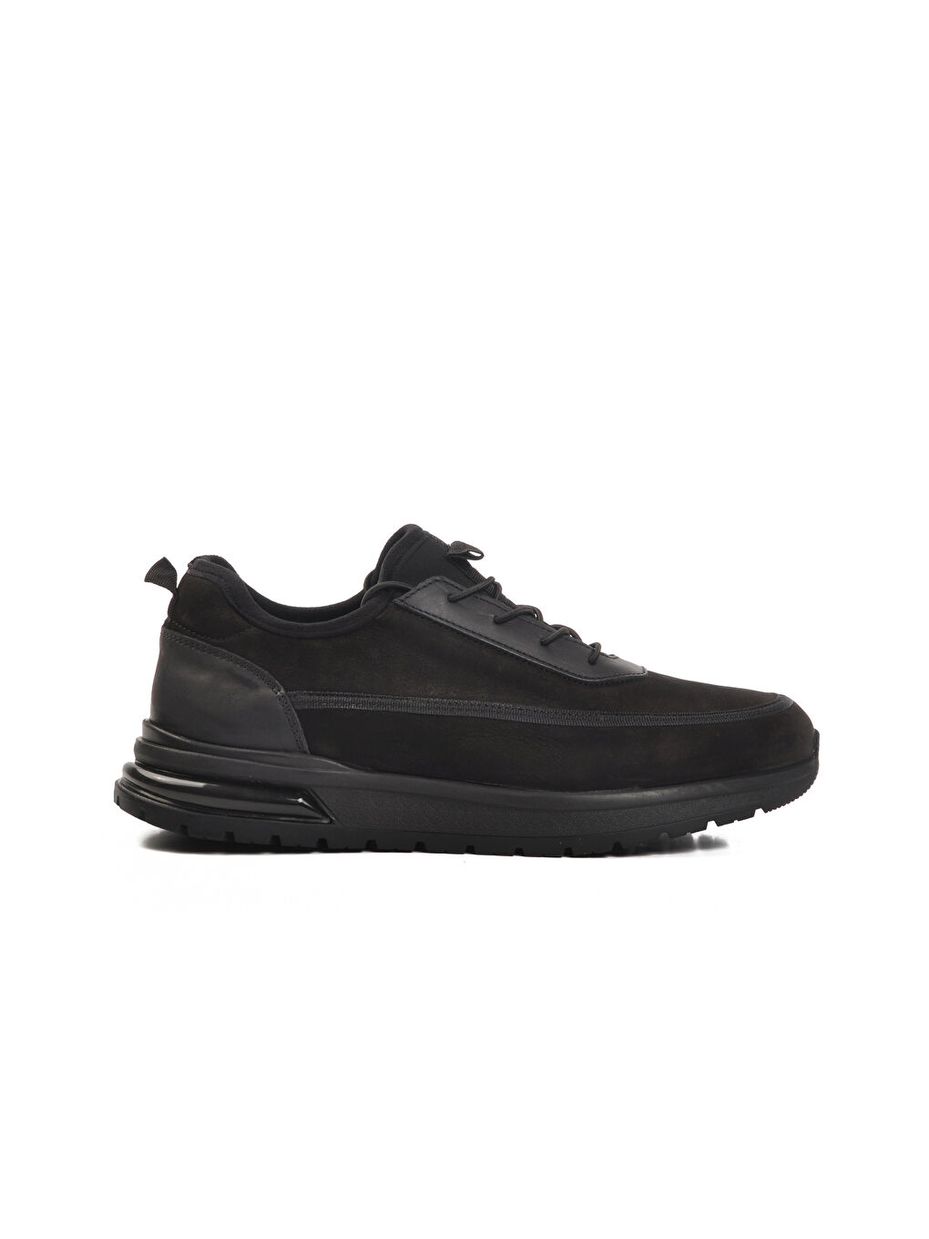 Siyah Nubuk Hakiki Deri Erkek Casual Ayakkabı 241548 M