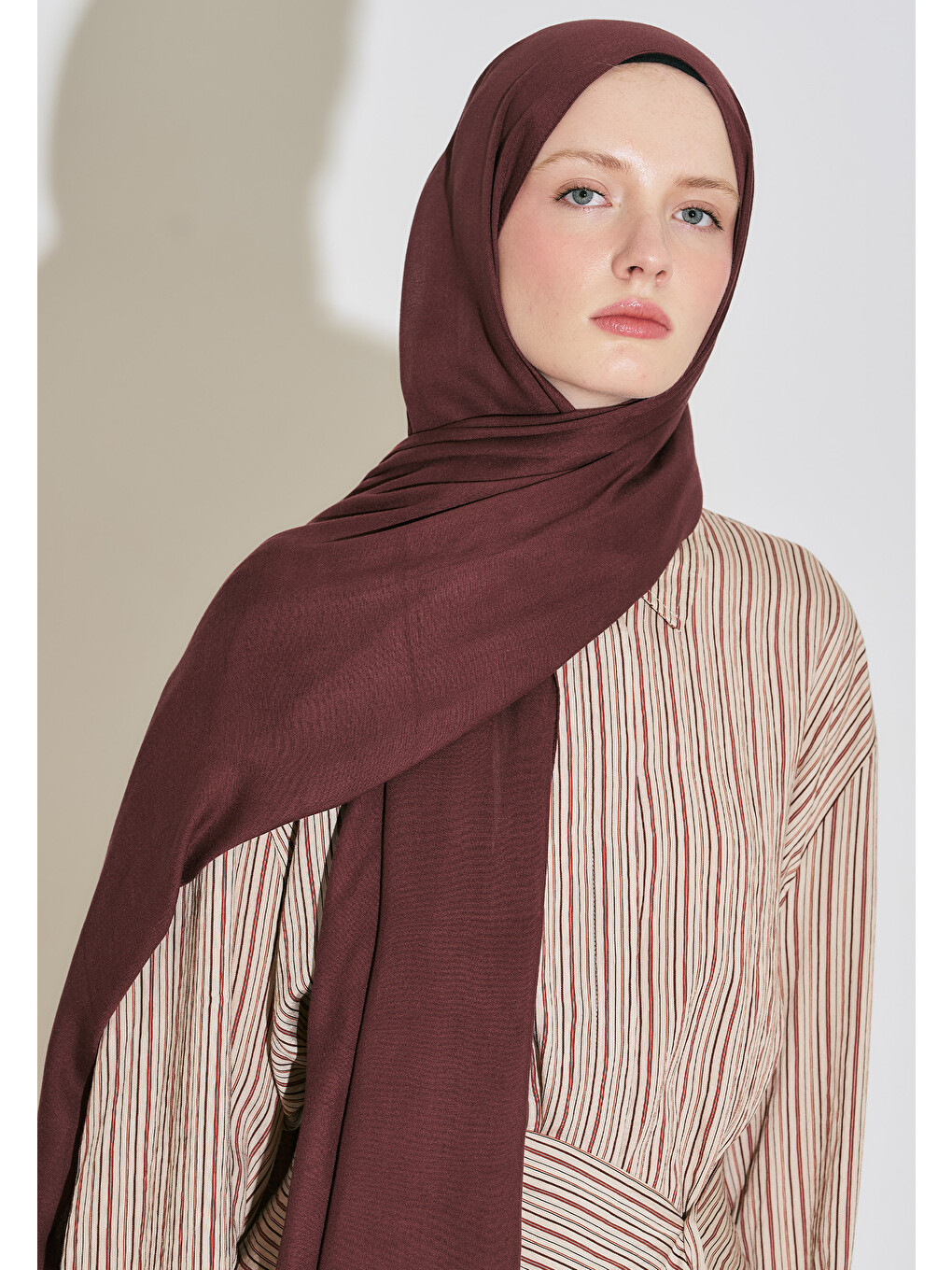 Kırmızı Soft Viskon Şal Marsala-3