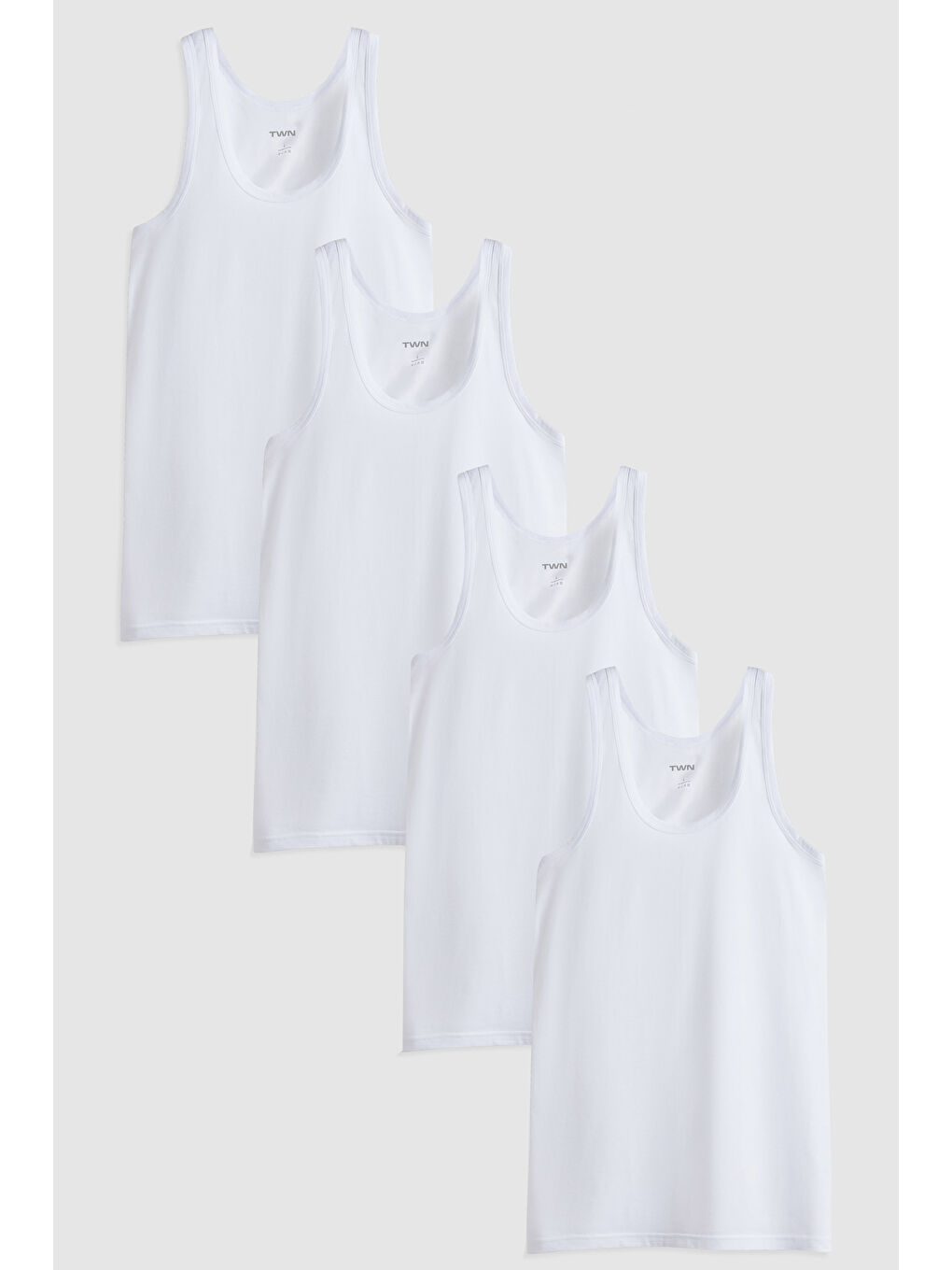 Beyaz Standart Fit Nefes Alabilen Teri Emen %100 Pamuklu 4'lü Atlet