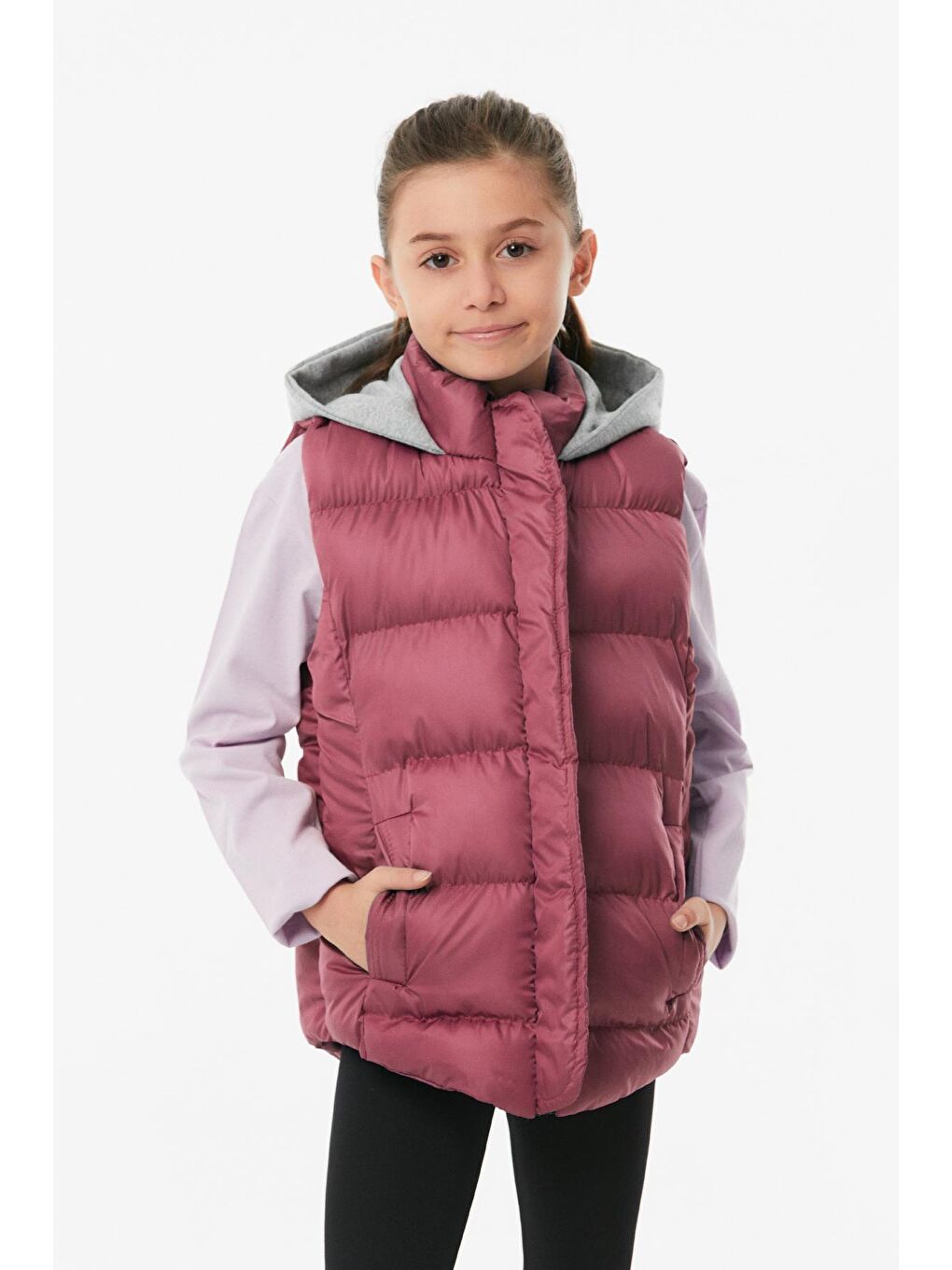 Pembe Kapüşonlu Kız Çocuk Şişme Yelek-3