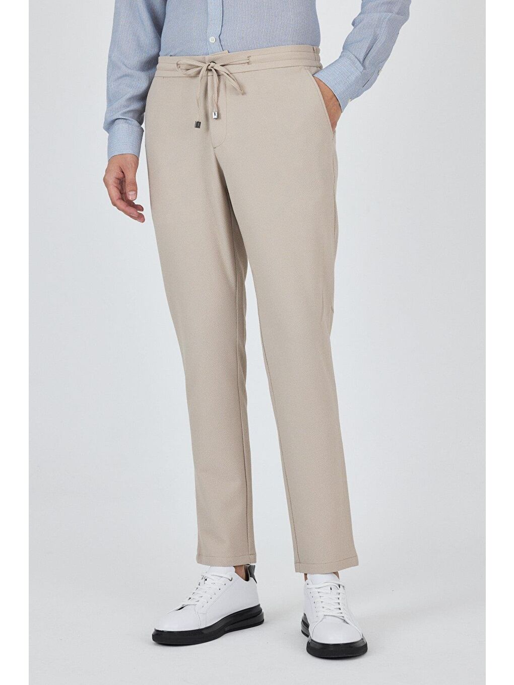 Gri Esnek Lastikli Yandan Cepli Casual Comfort Fit Jogger Pantolon 1003250210-1