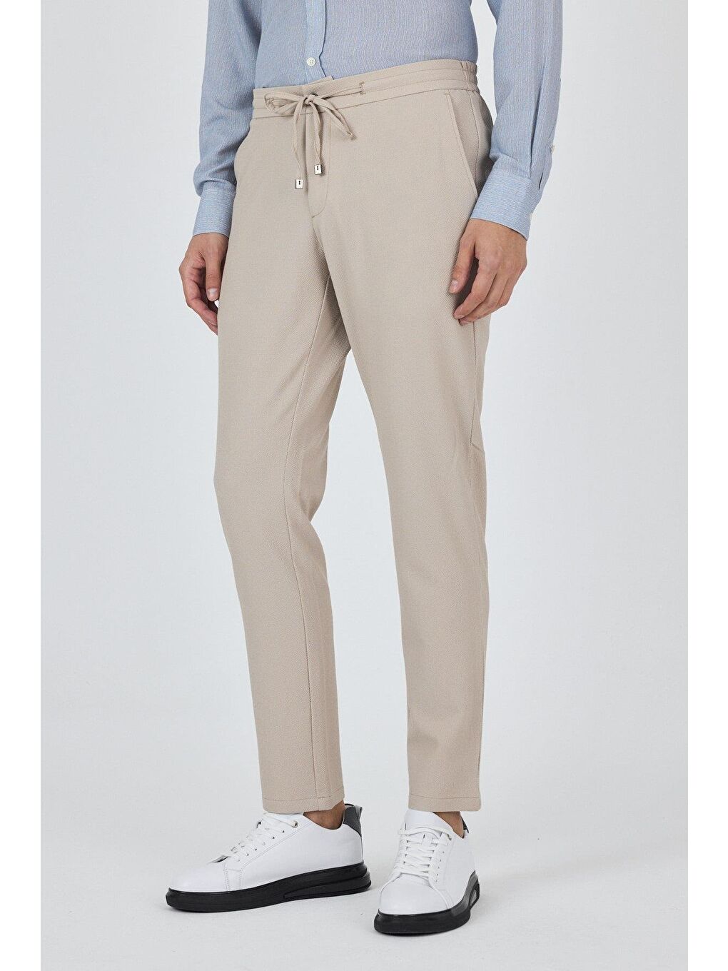 Gri Esnek Lastikli Yandan Cepli Casual Comfort Fit Jogger Pantolon 1003250210-2