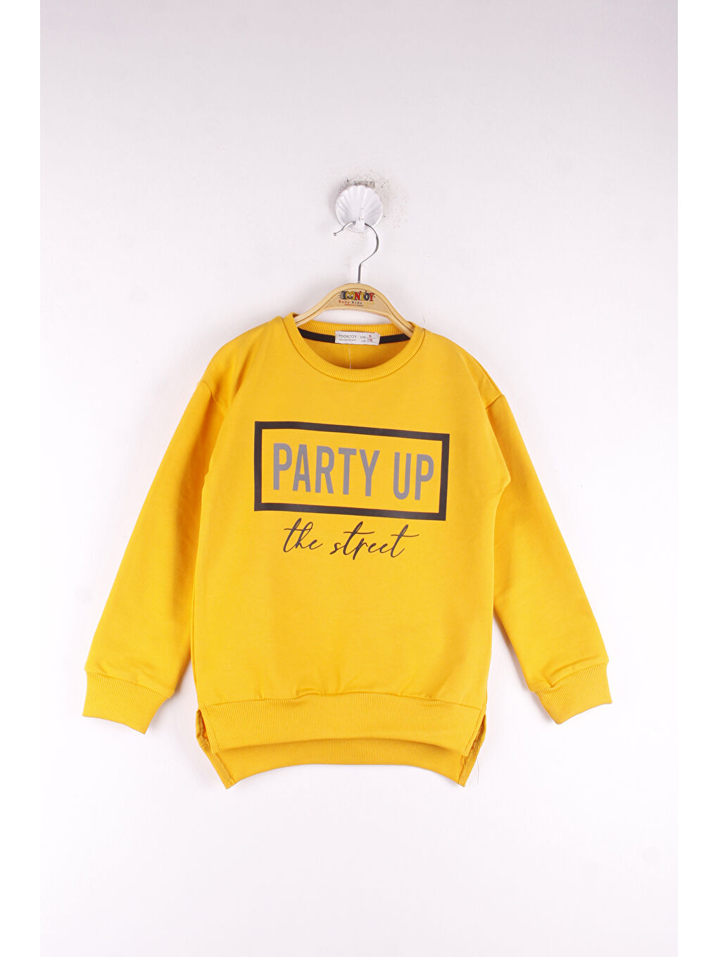 Sarı Kız Çocuk Party Up Baskılı Sweatshirt