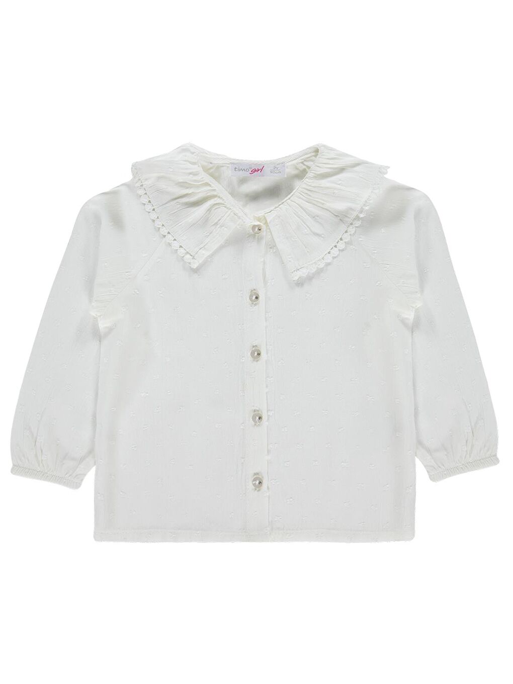Ekru Kız Çocuk Reglan Kollu Gömlek