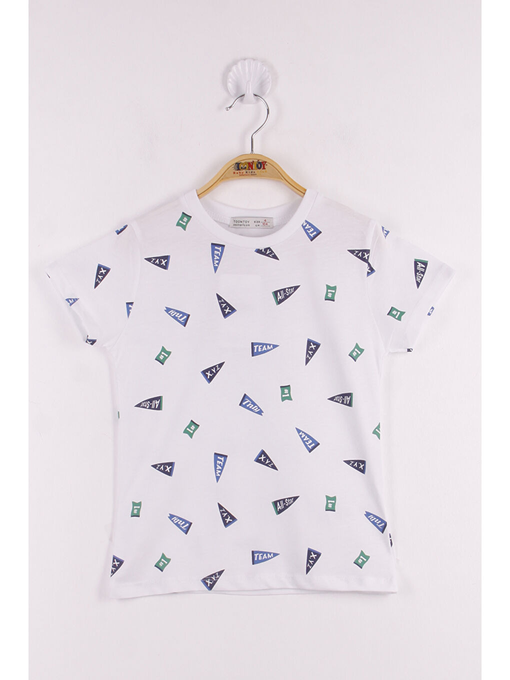 Beyaz Erkek Çocuk Yazı Baskılı T-Shirt