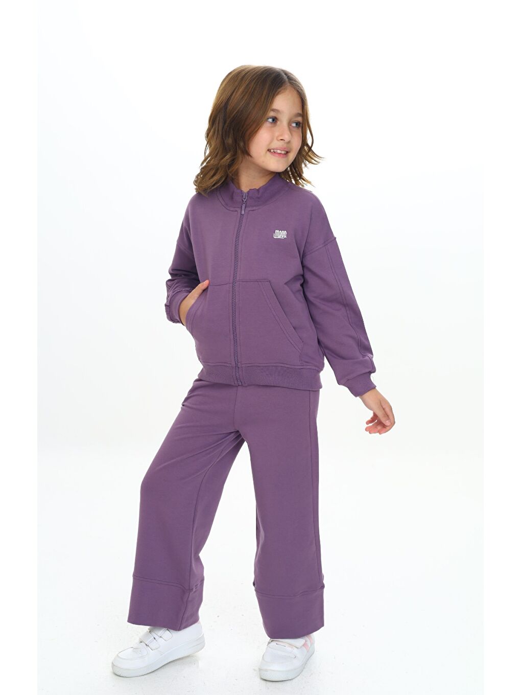 Mor Kız Çocuk Nakışlı Eşofman Takım
