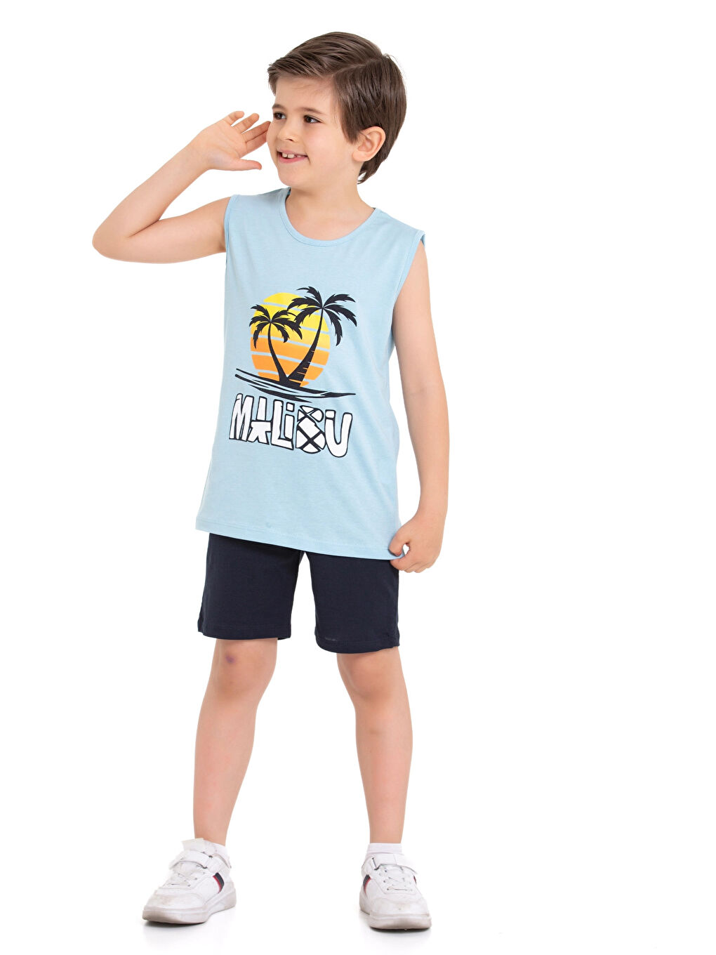 Mavi Malibu Baskılı Takım 15384-1-1