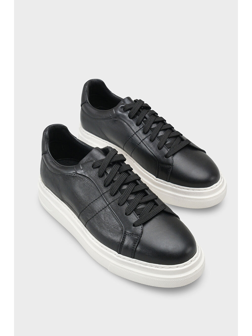 Siyah Bernardo Hakiki Deri Erkek Günlük Spor Ayakkabı Sneaker-1