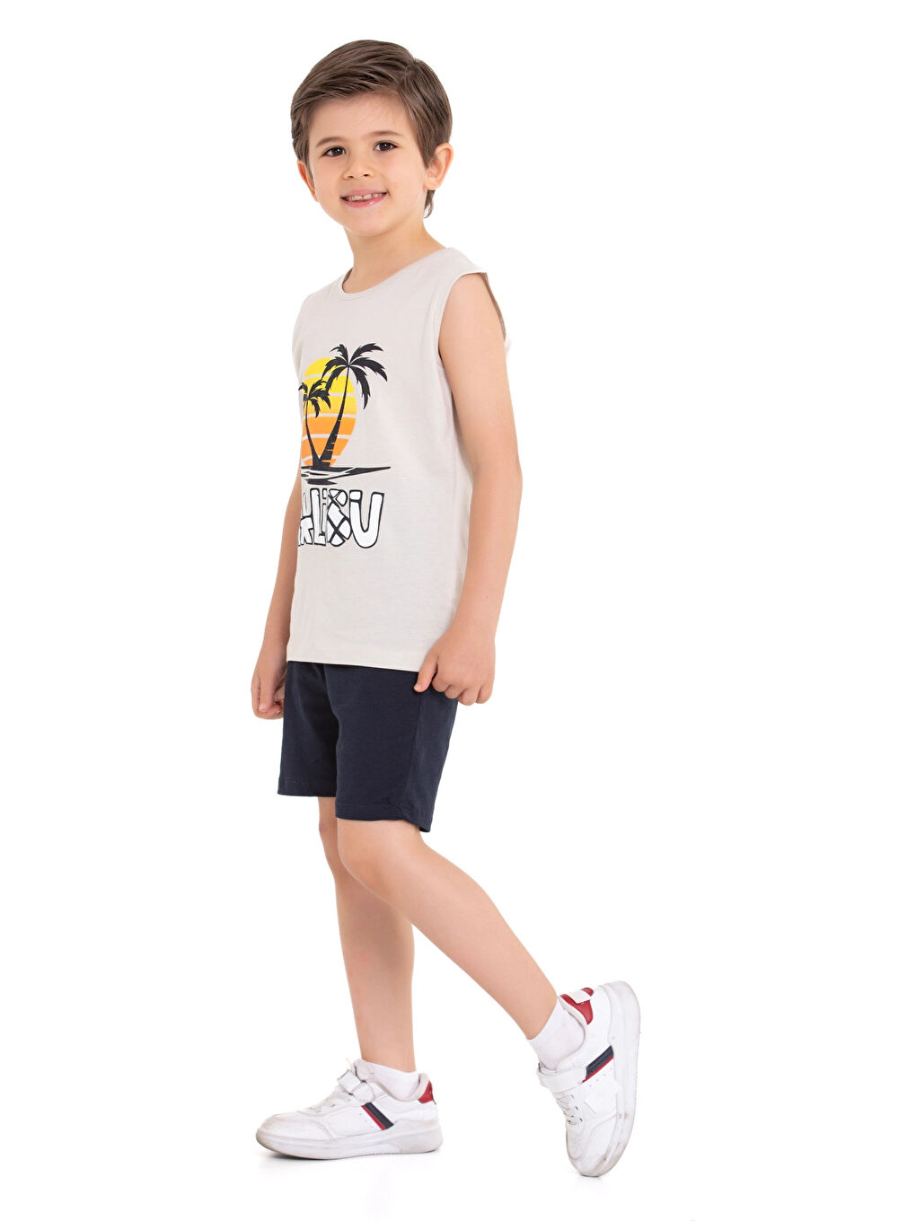 Bej Malibu Baskılı Takım 15384-1-1