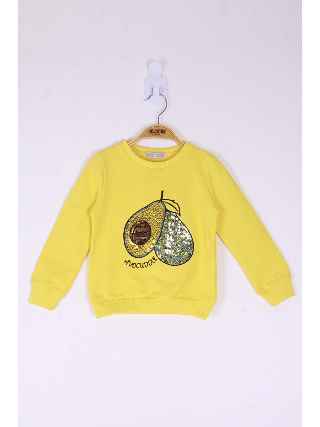Sarı Kız Çocuk Avocuddle Nakışlı Sweatshirt