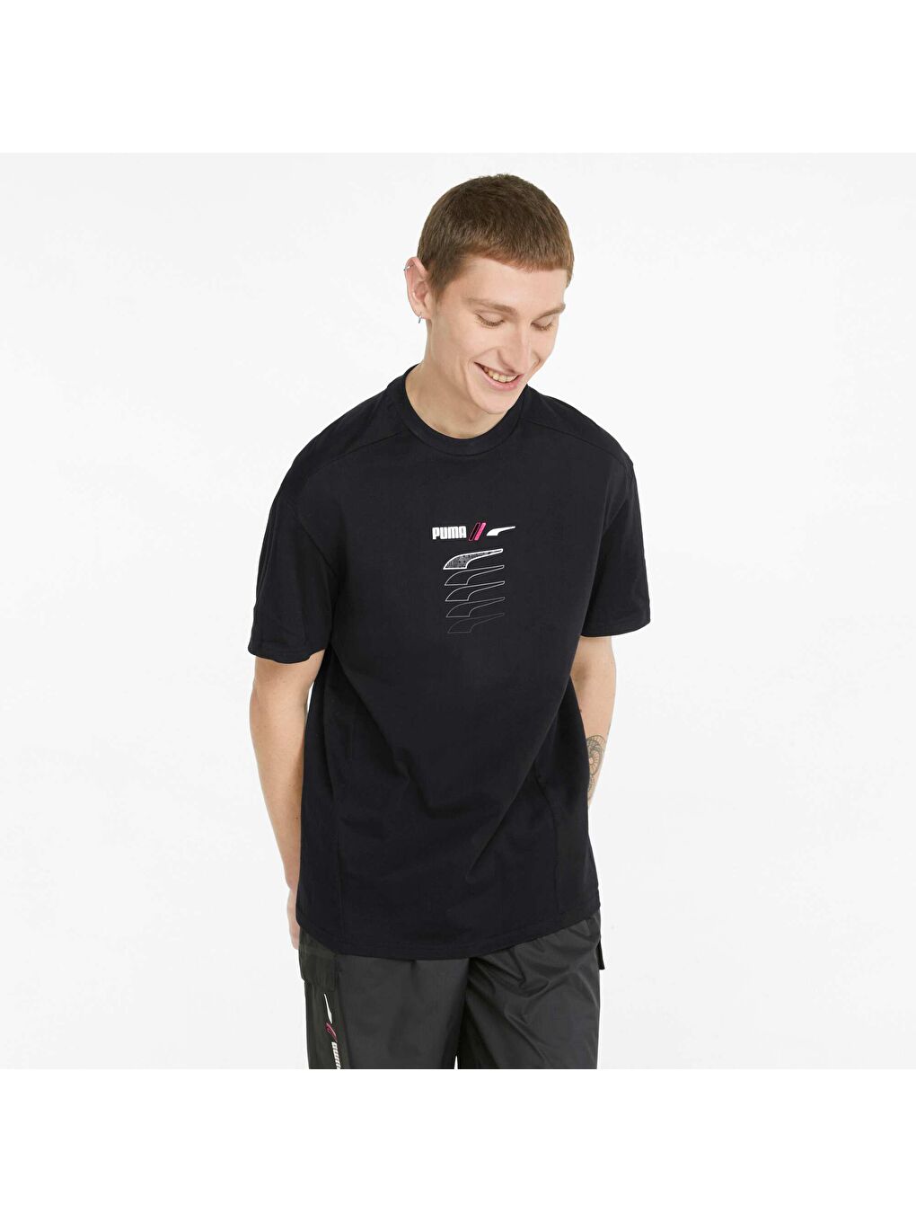 Siyah RAD/CAL GRAPHIC Erkek Tişört-4