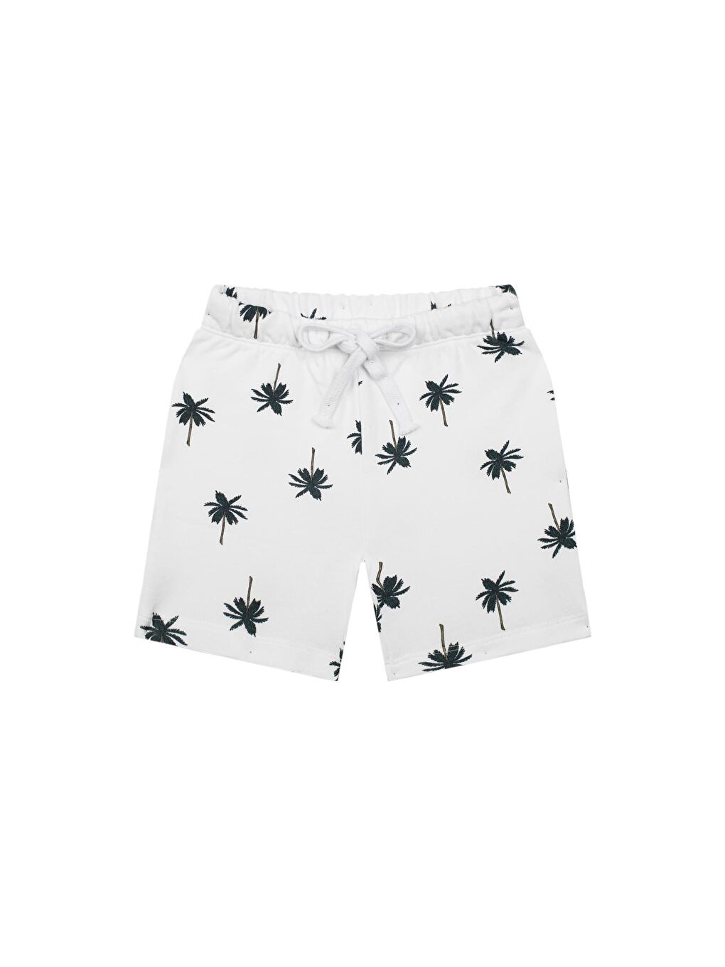 Beyaz Palmiye Sweatshirt Şort Set-3