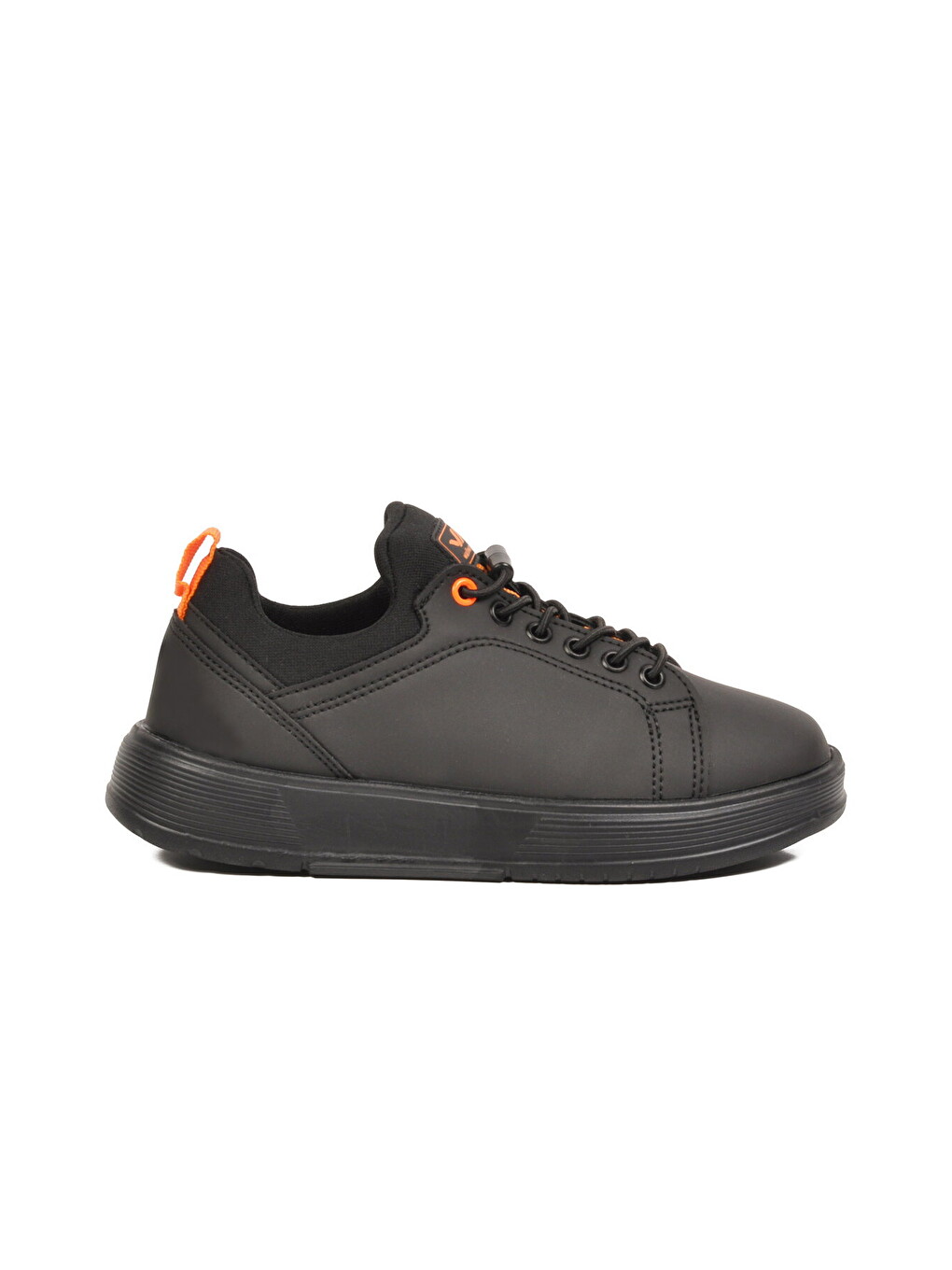 Siyah-turuncu Lastik Bağcıklı Comfort Rahat Tabanlı Erkek Çocuk Sneaker Balase F