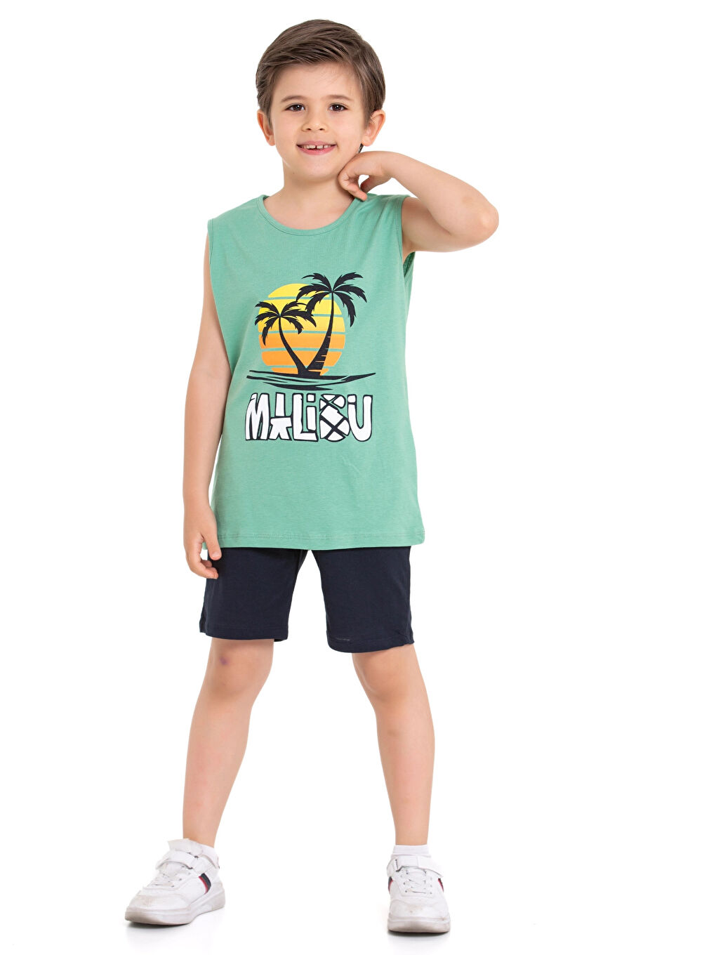 Yeşil Malibu Baskılı Takım 15384-1