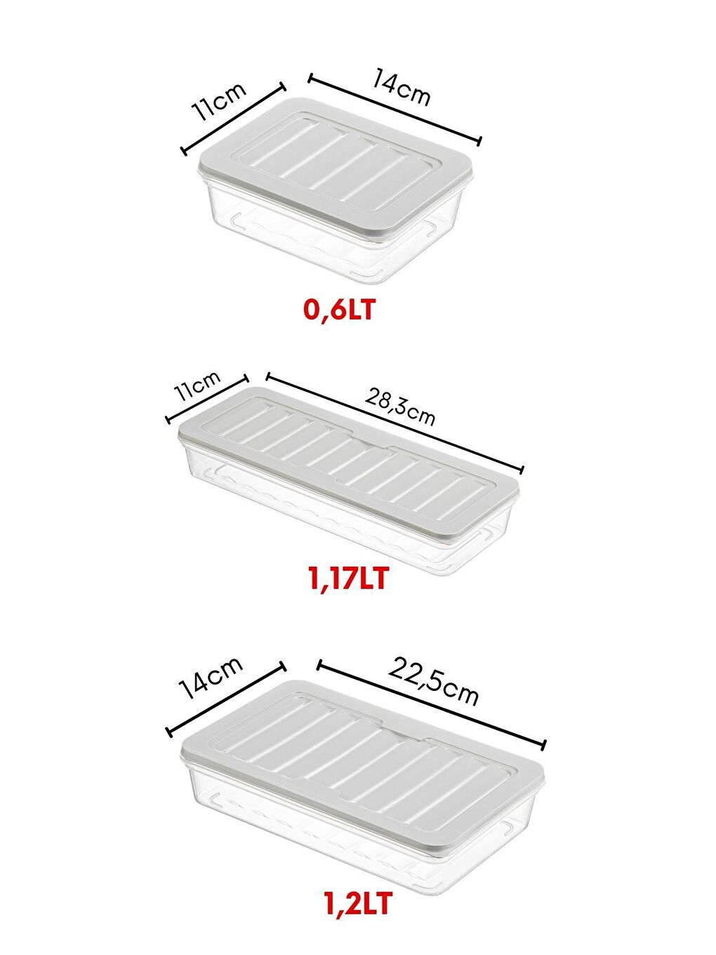 Nandy Home 6 Lı Set Freshbox Mikrodalga Ve Difrize Uygun Saklama Kabı Set 4 Gri - 6