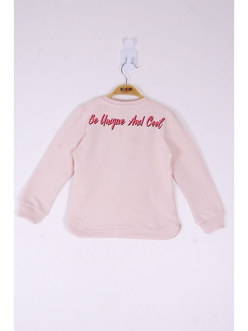 Pembe Kız Çocuk Be Baskılı Sweatshirt-1