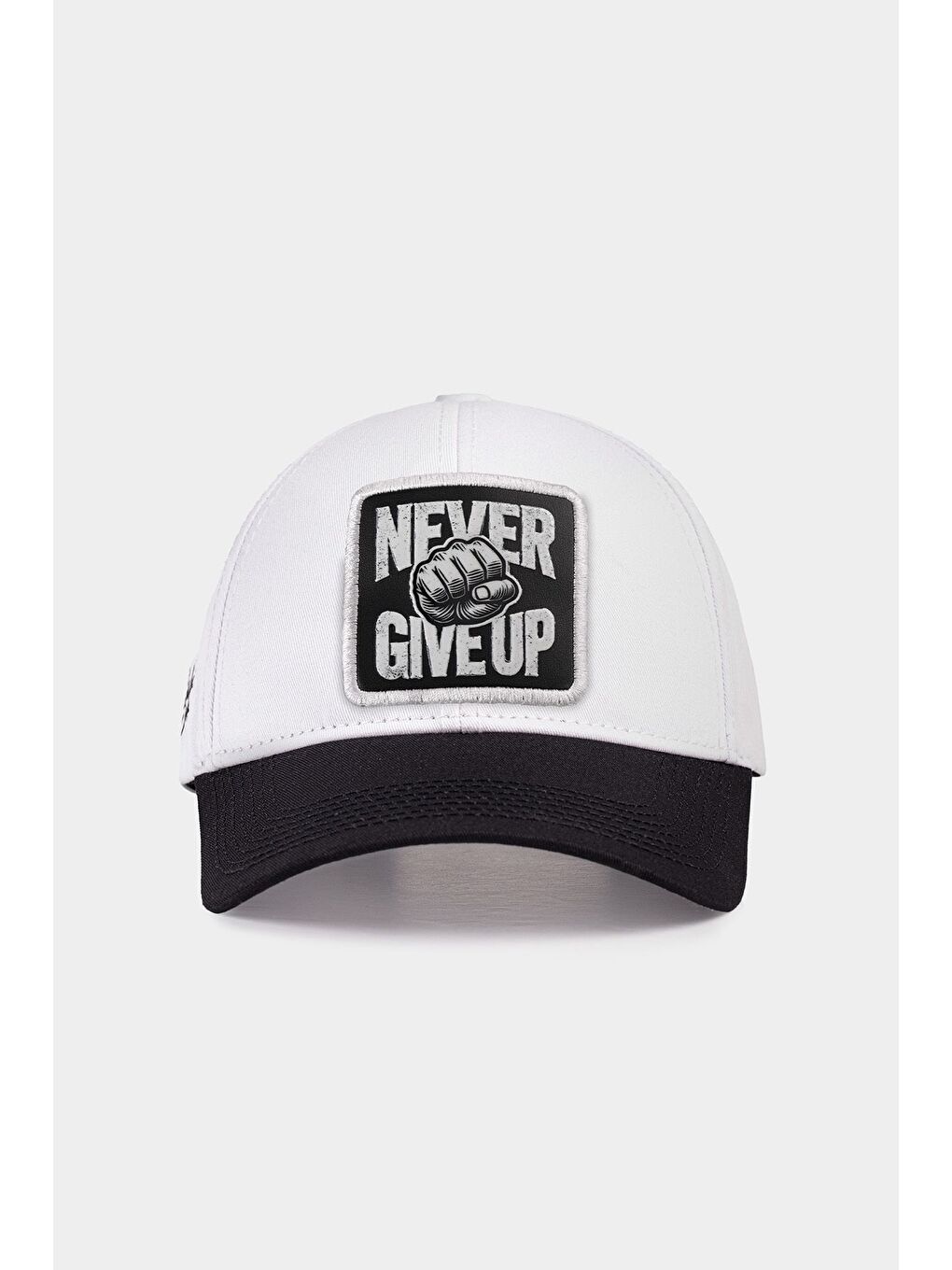 Six Never Give Up Logolu Siyah-Beyaz Beyzbol Şapka