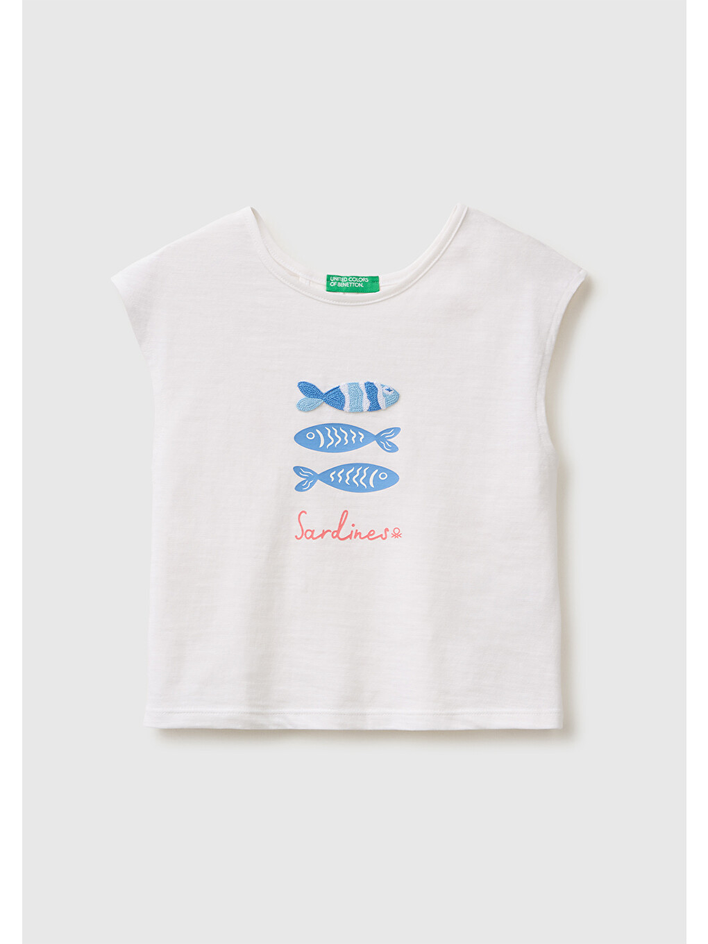 Kız Bebek Beyaz Arkası Fiyonk Detaylı Kimono Kollu T-Shirt