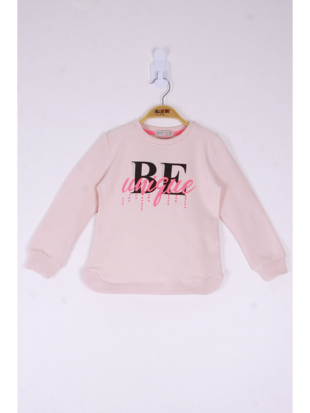 Pembe Kız Çocuk Be Baskılı Sweatshirt-2
