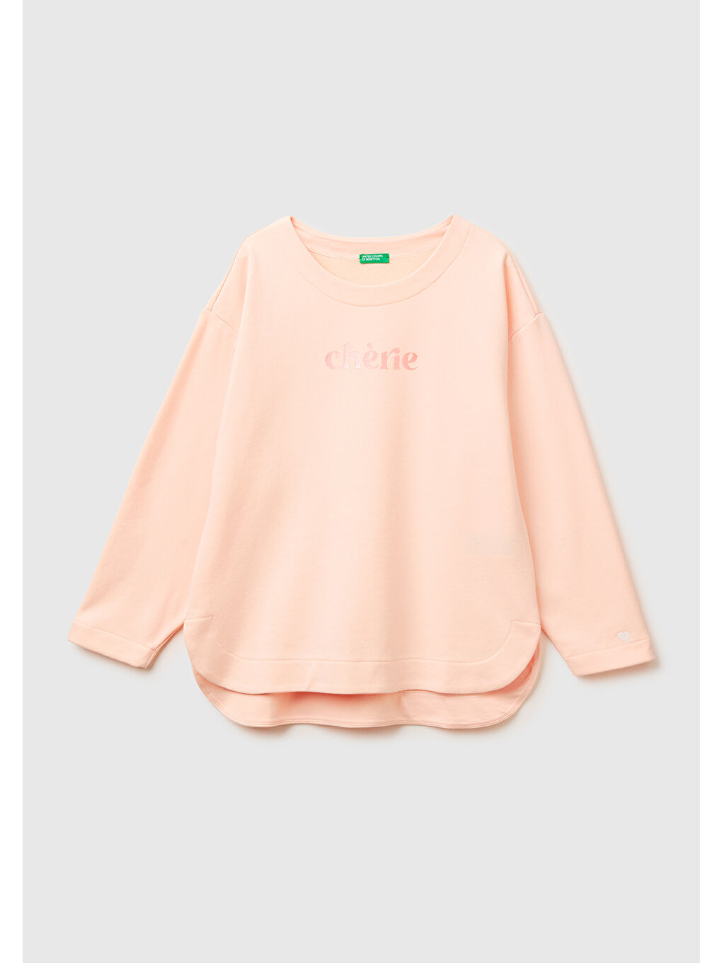 Ekru Kadın Krem Pamuk Karışımlı Simli Baskılı Yuvarlak Yaka Sweatshirt