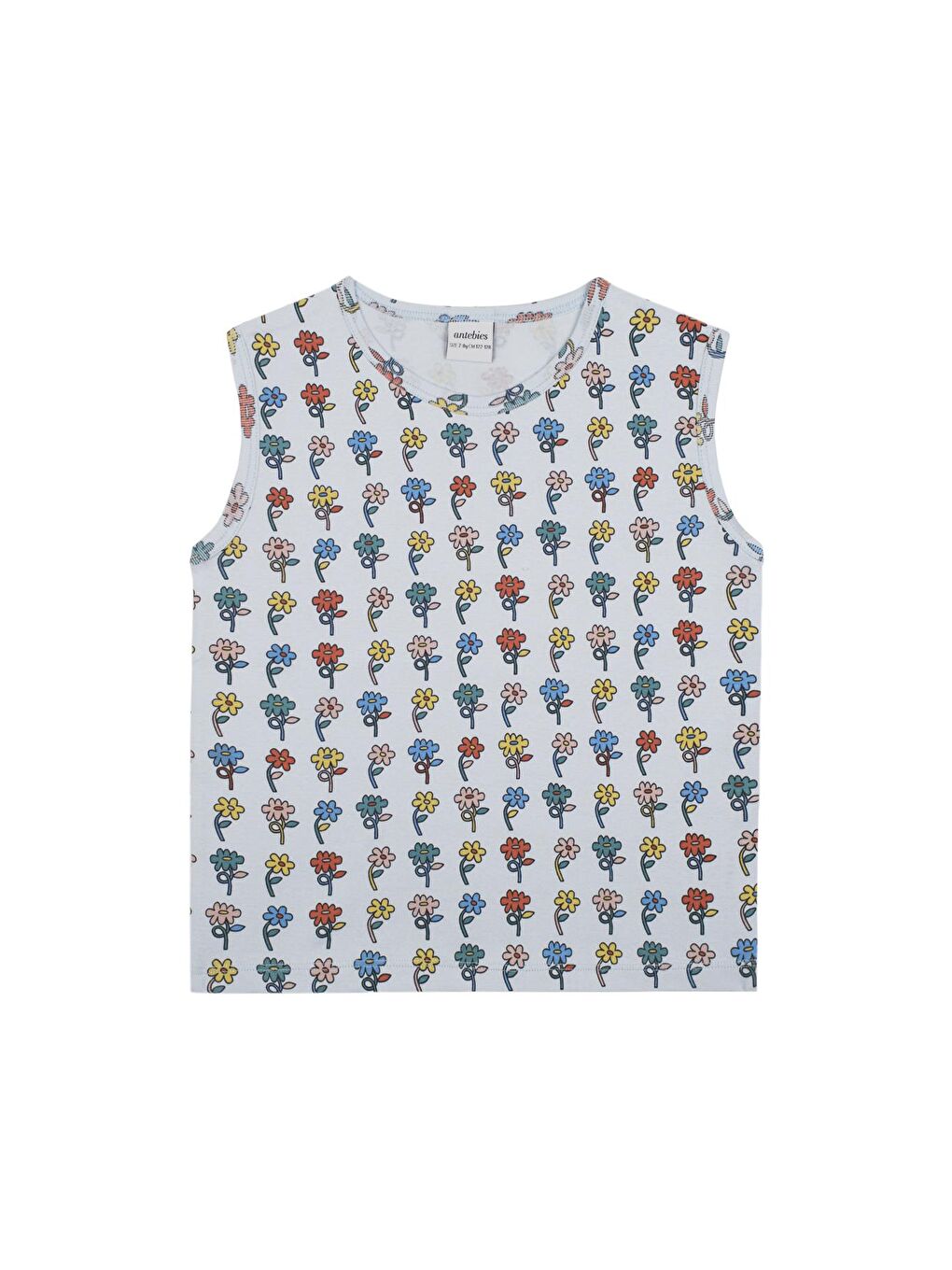 Mavi Grafik Çiçek Şortlu Pijama-1