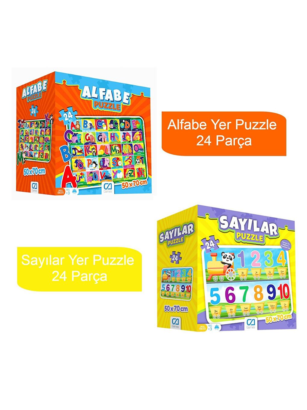 Alfabe ve Sayılar Yer Puzzle 50x70 48 Parça