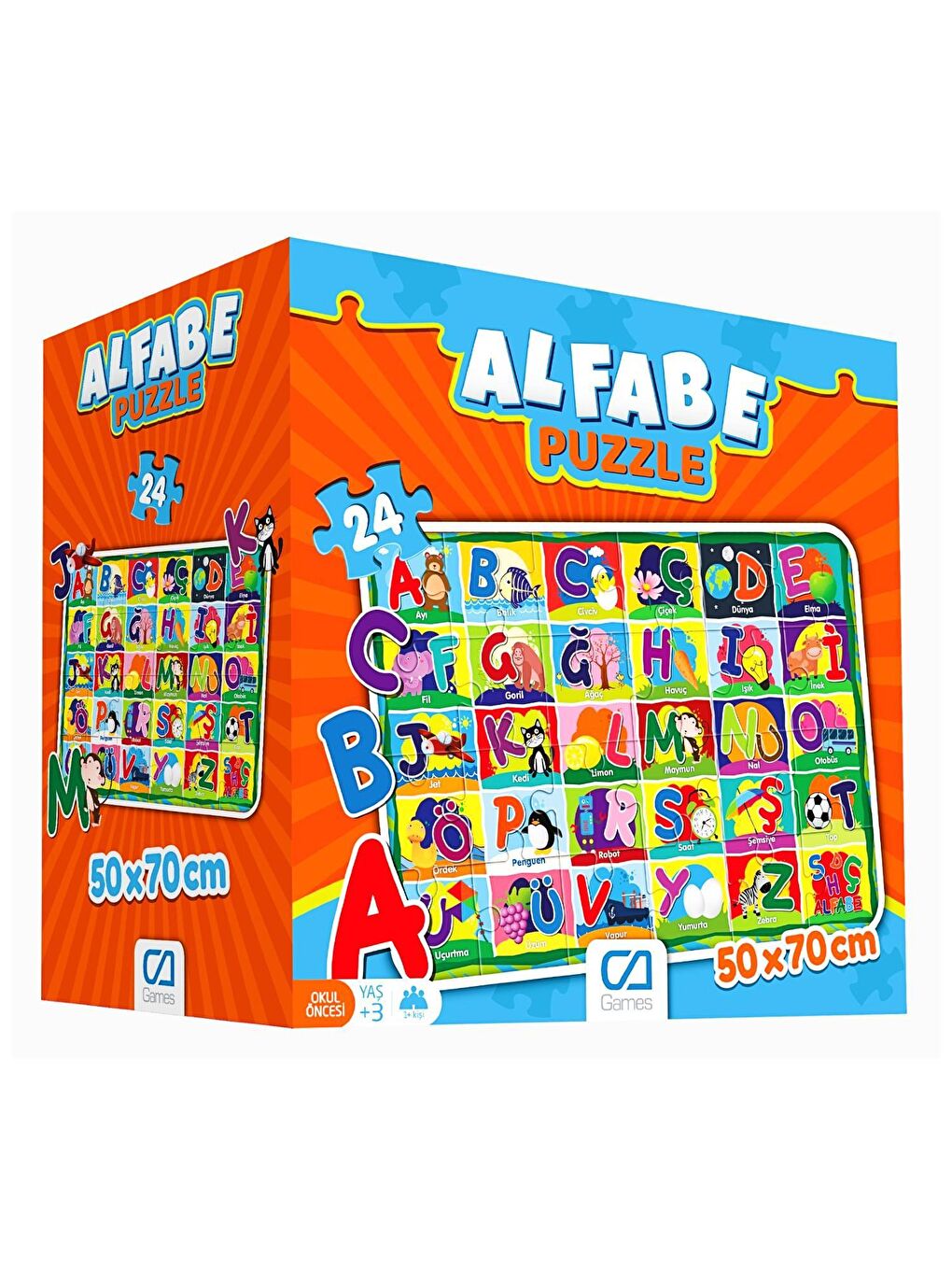 Alfabe ve Sayılar Yer Puzzle 50x70 48 Parça-1