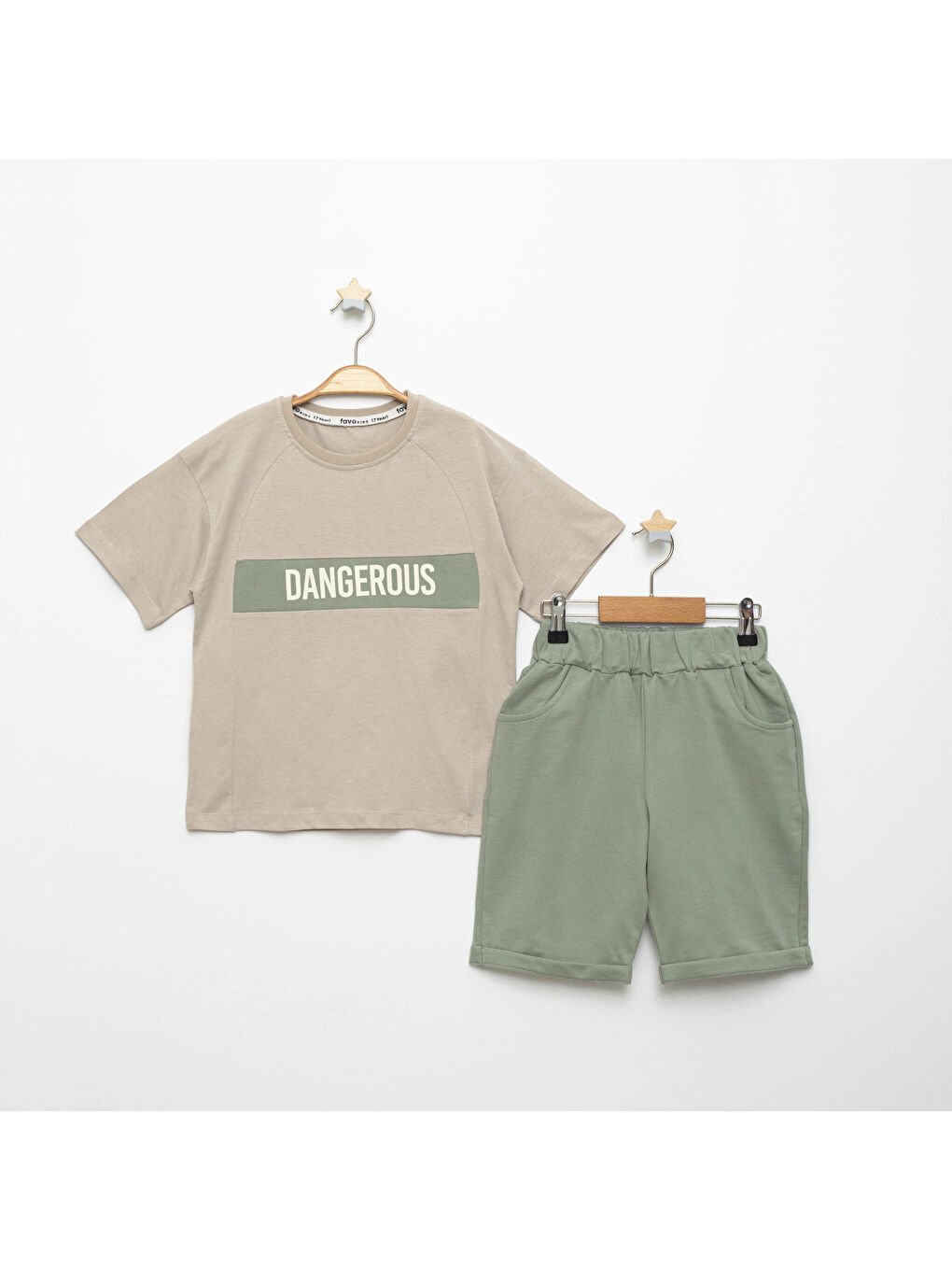 Kahverengi Dangerous Baskılı Erkek Takım 15348-1