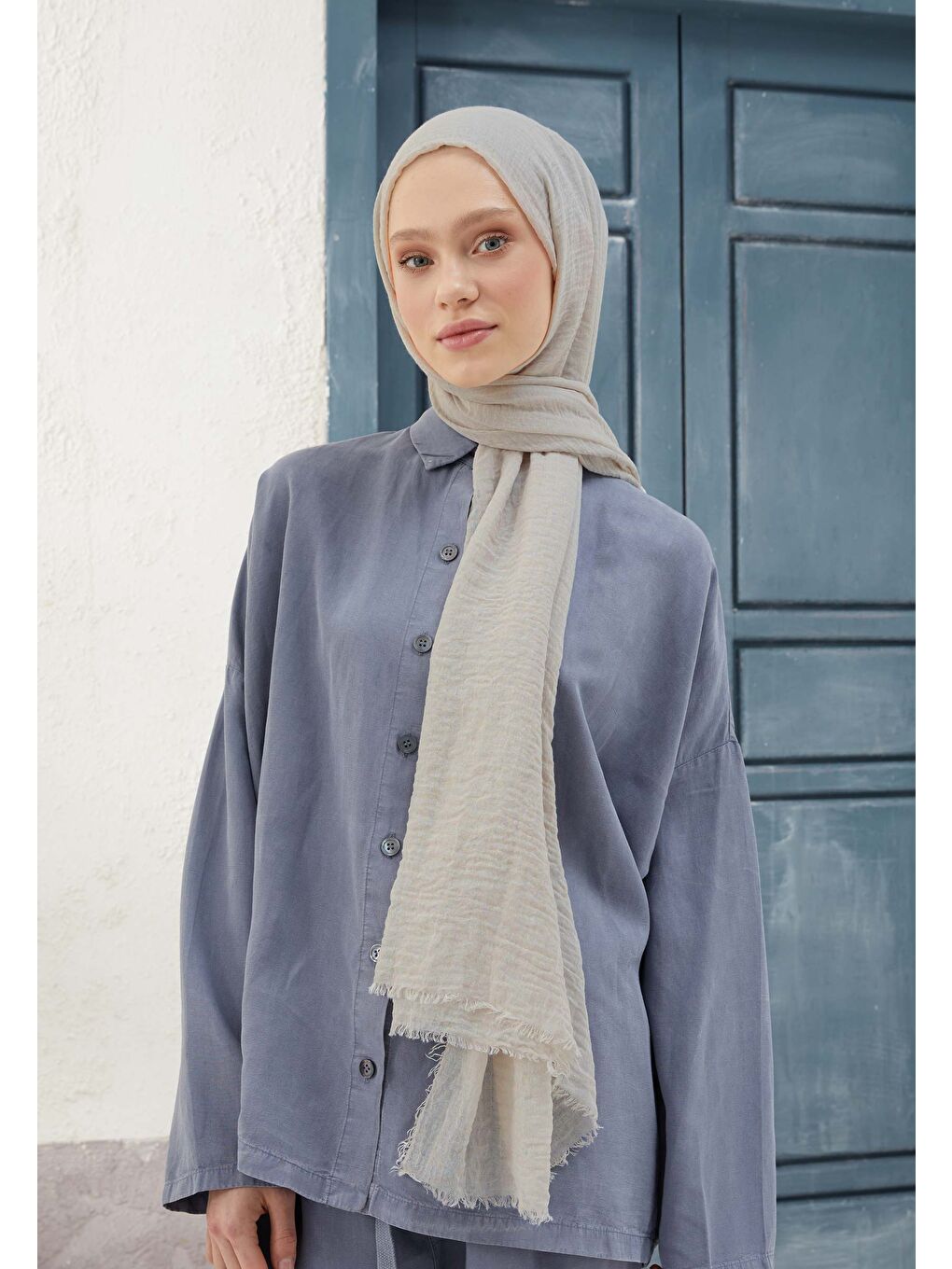 Bej Bürümcük Şal Vanilya-4