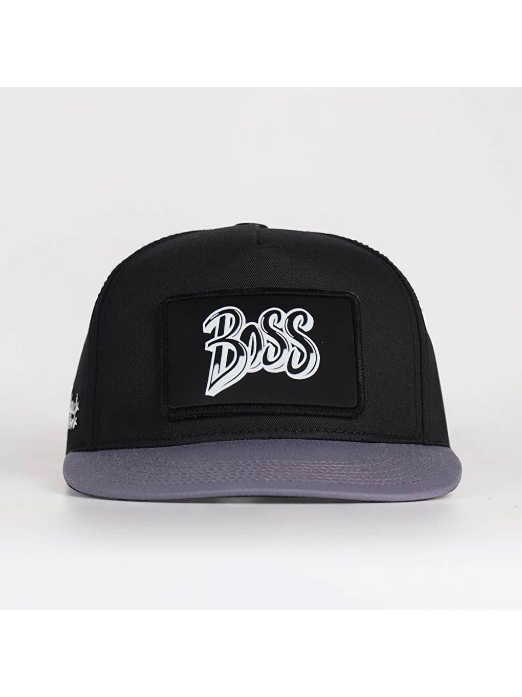 Boss Logolu Gri-Siyah Hip Hop Şapka-1