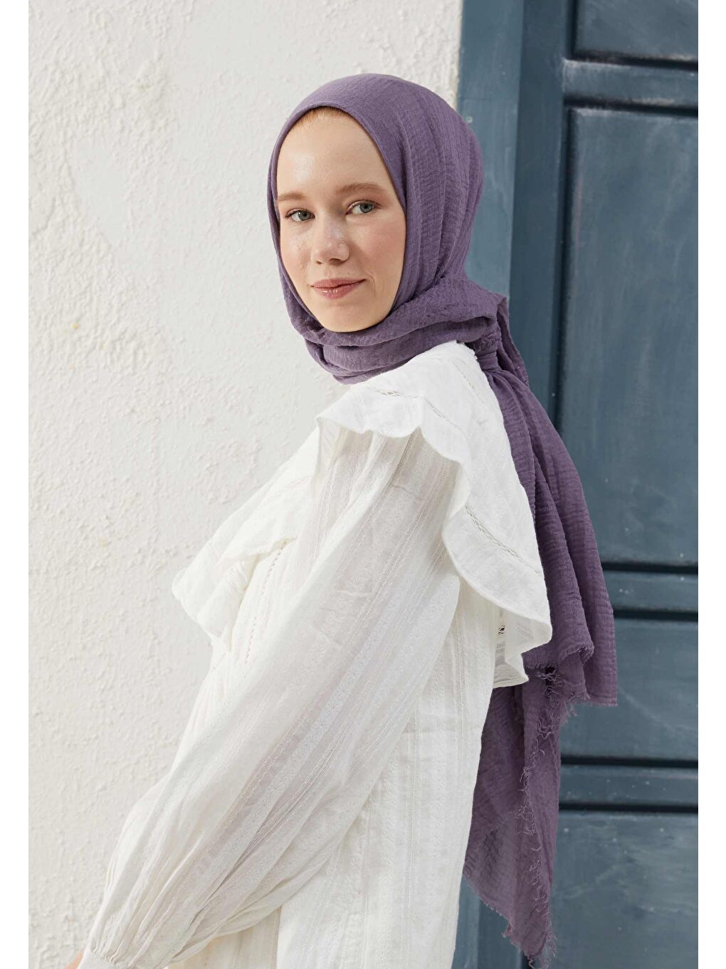 Lila Bürümcük Şal Lavanta-3
