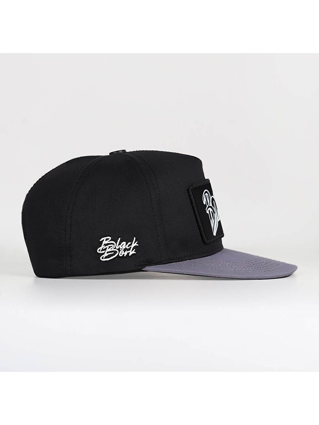 Boss Logolu Gri-Siyah Hip Hop Şapka-2