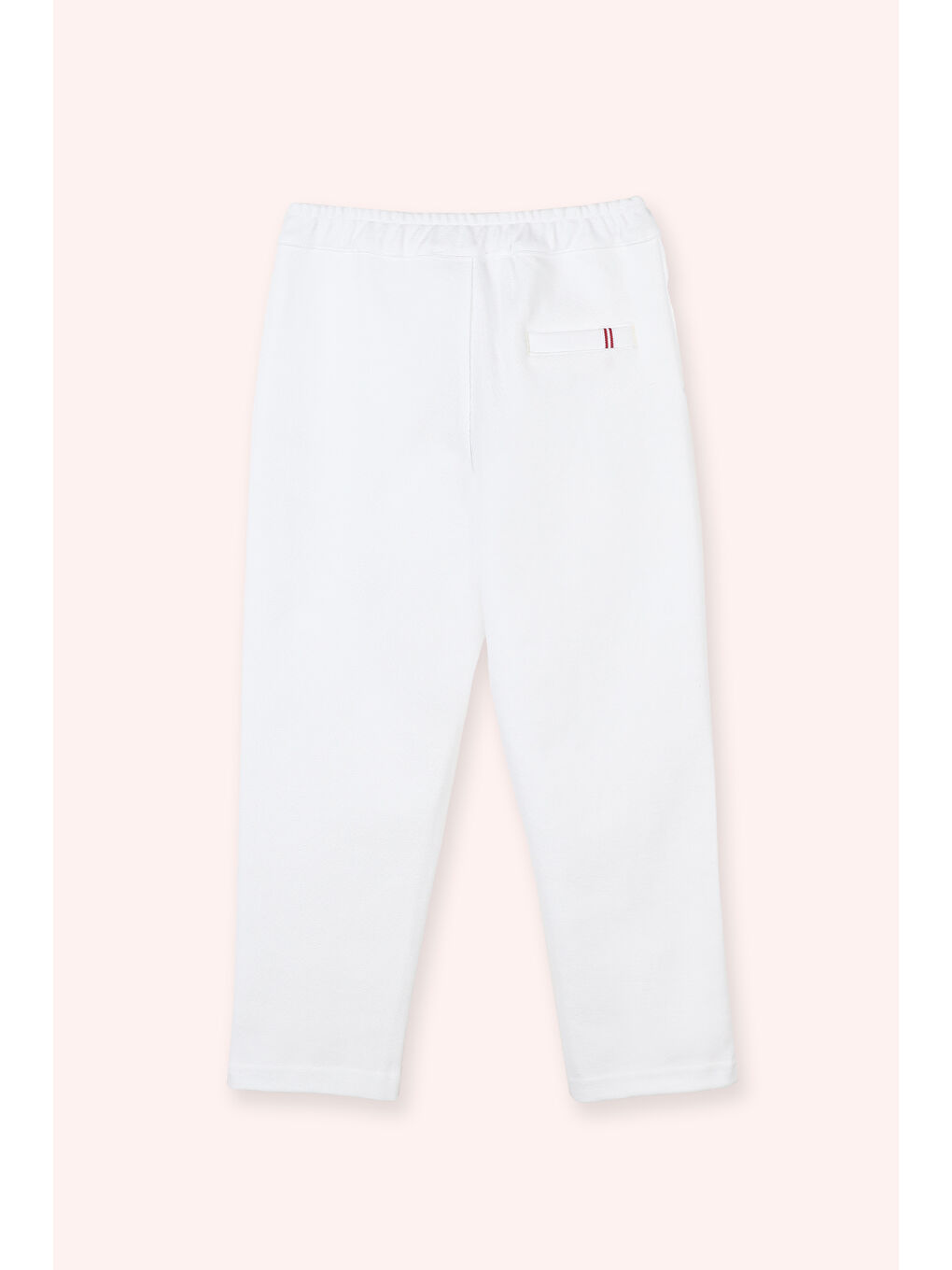 Beyaz Erkek Çocuk Cepli Örme Pantolon-3