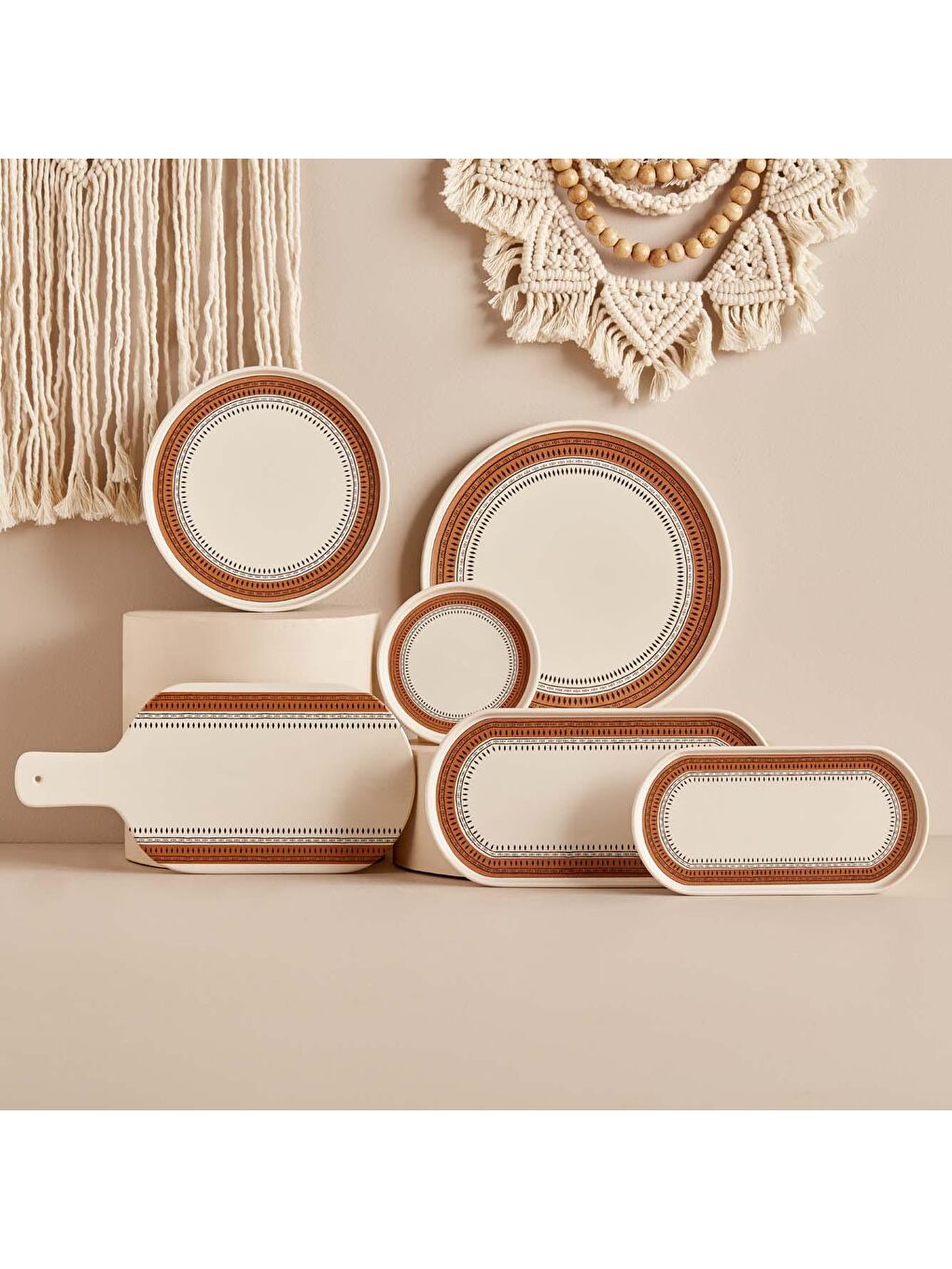 Kahverengi Terra Seramik Servis Tabağı Kiremit (26 cm)-2