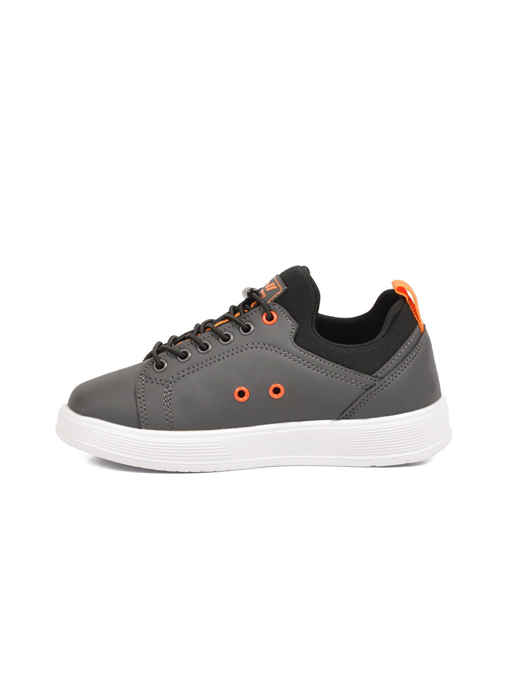 Gri Füme Lastik Bağcıklı Comfort Rahat Tabanlı Erkek Çocuk Sneaker Balase F-2