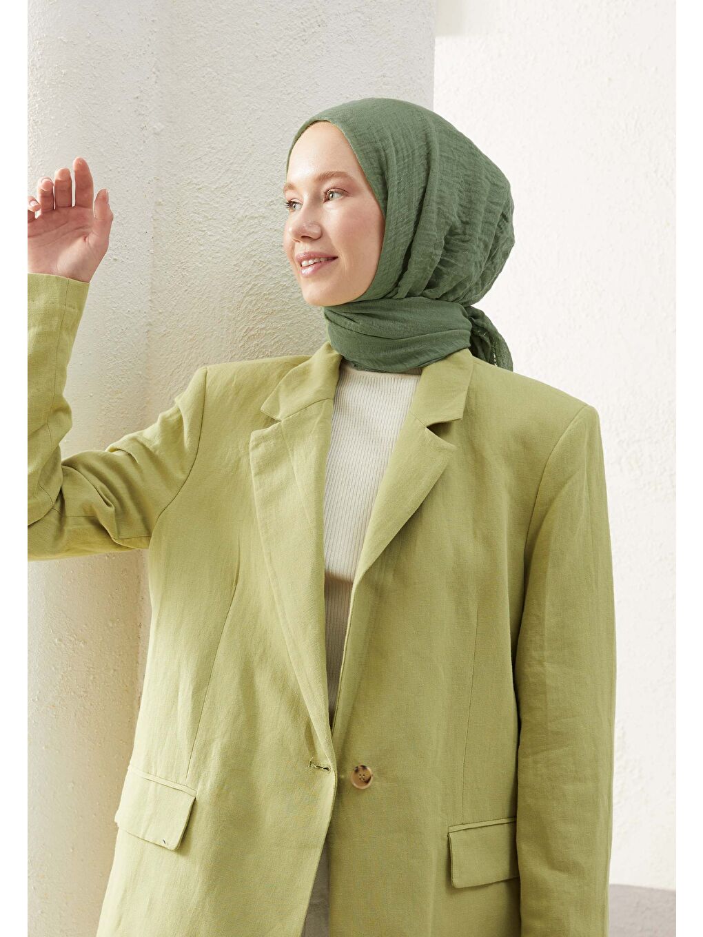 Bürümcük Şal Çağla Yeşili-4