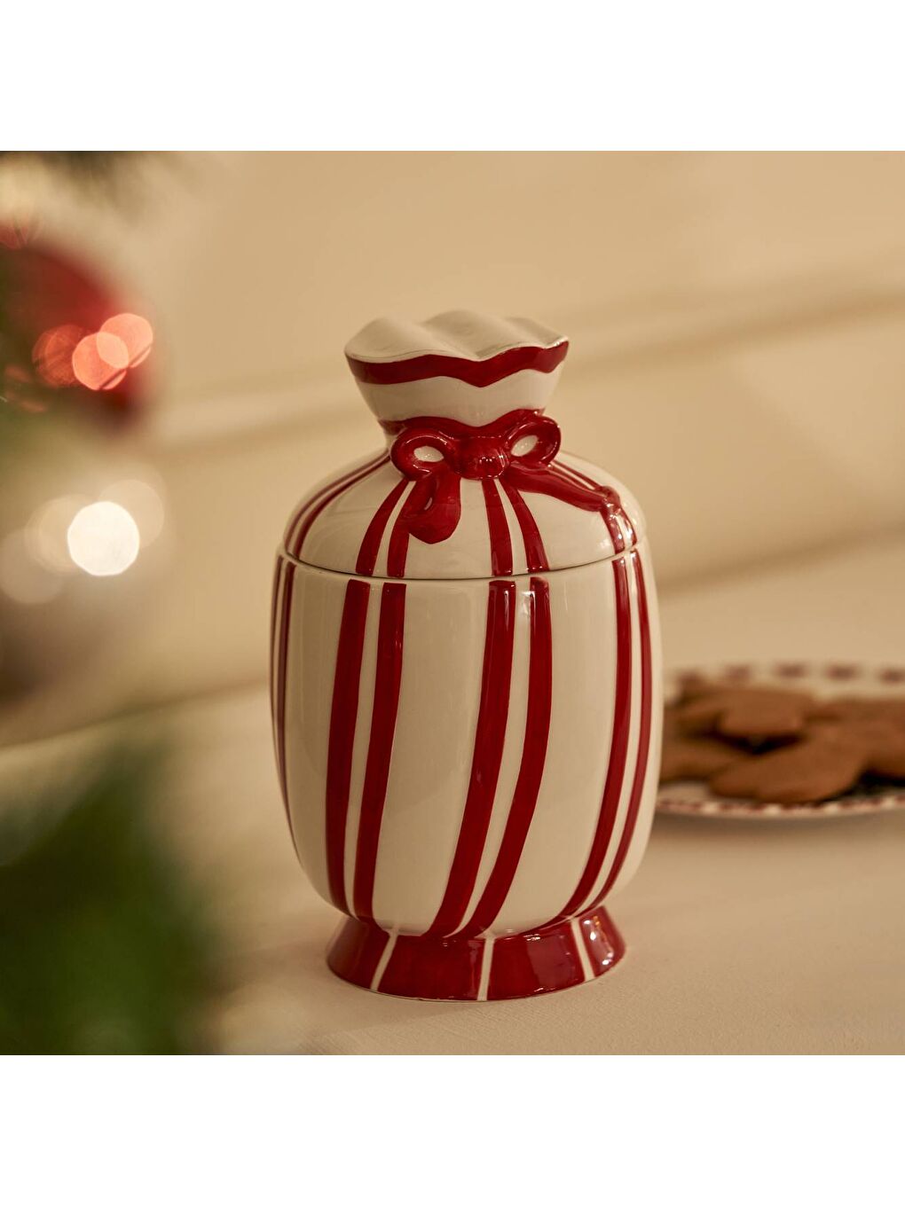 Merry Yılbaşı Seramik Kavanoz Kırmızı (860 cc)-3